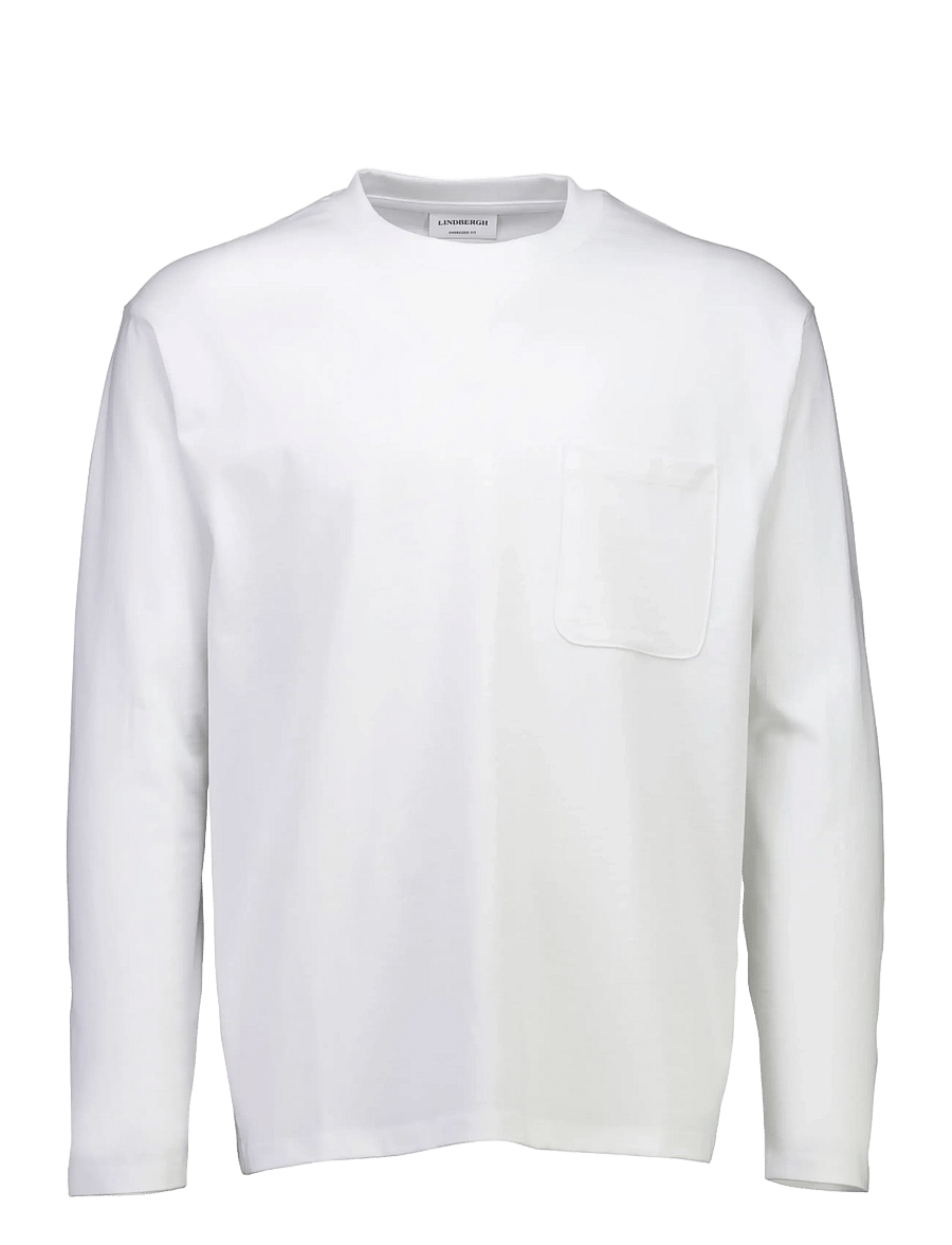Lindbergh - O-neck tee oversized cropped L/S - langärmelige t-shirts - white - 0