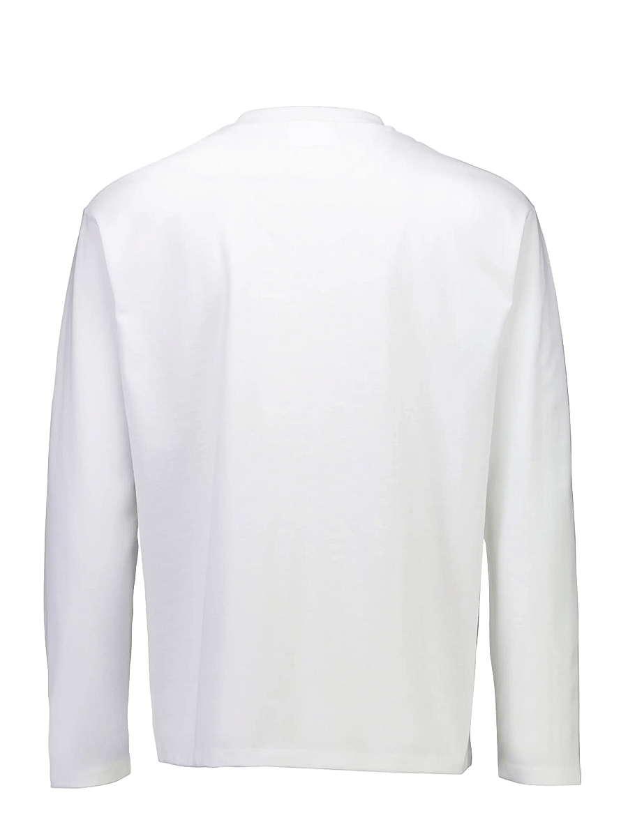 Lindbergh - O-neck tee oversized cropped L/S - langärmelige t-shirts - white - 1