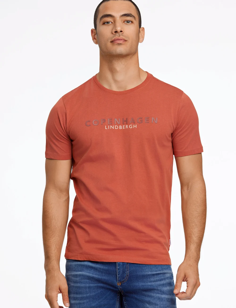 Lindbergh - Copenhagen print tee S/S - stutterma bolir - clay - 0
