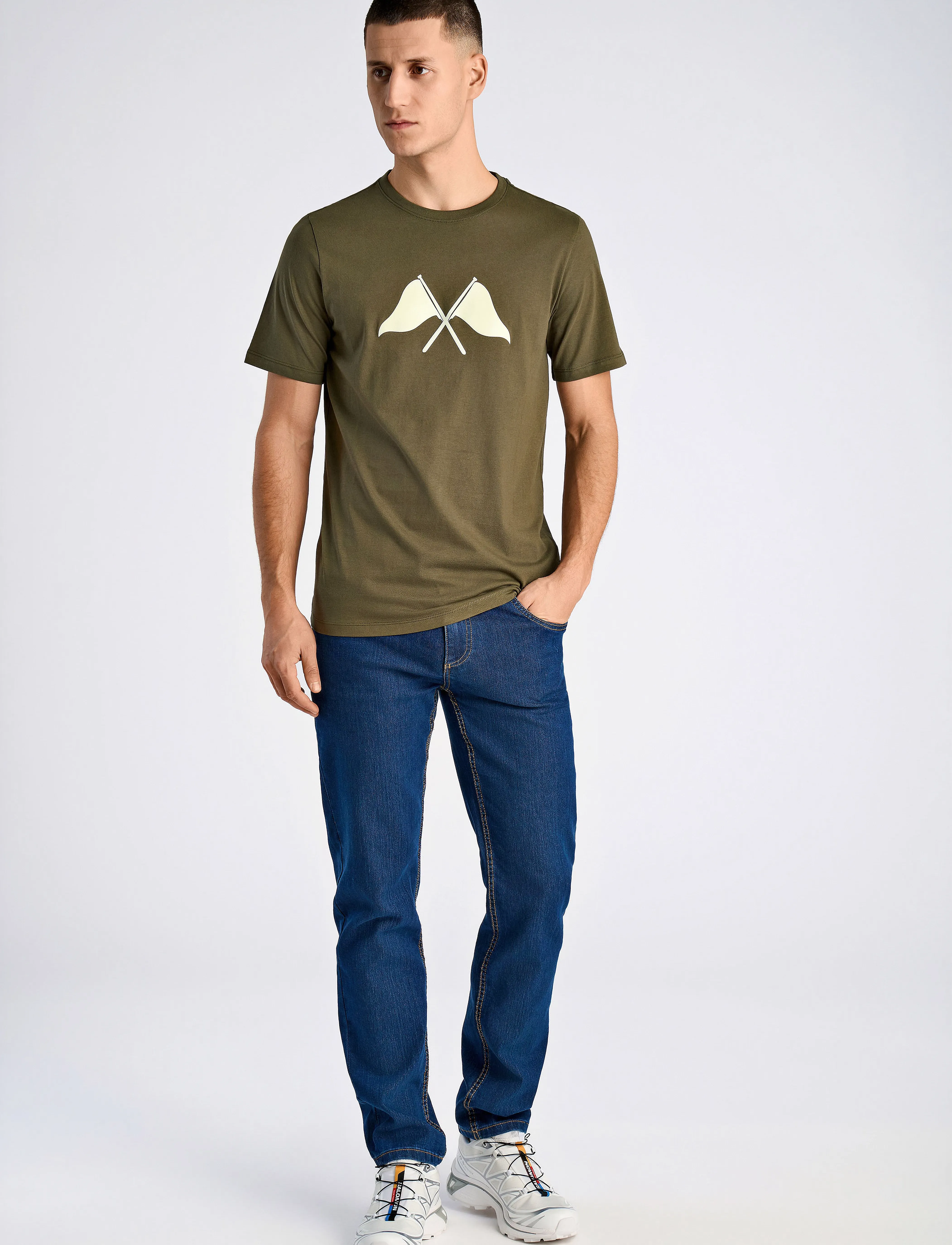 Lindbergh - Copenhagen print tee S/S - lühikeste varrukatega t-särgid - dk jungle green - 4