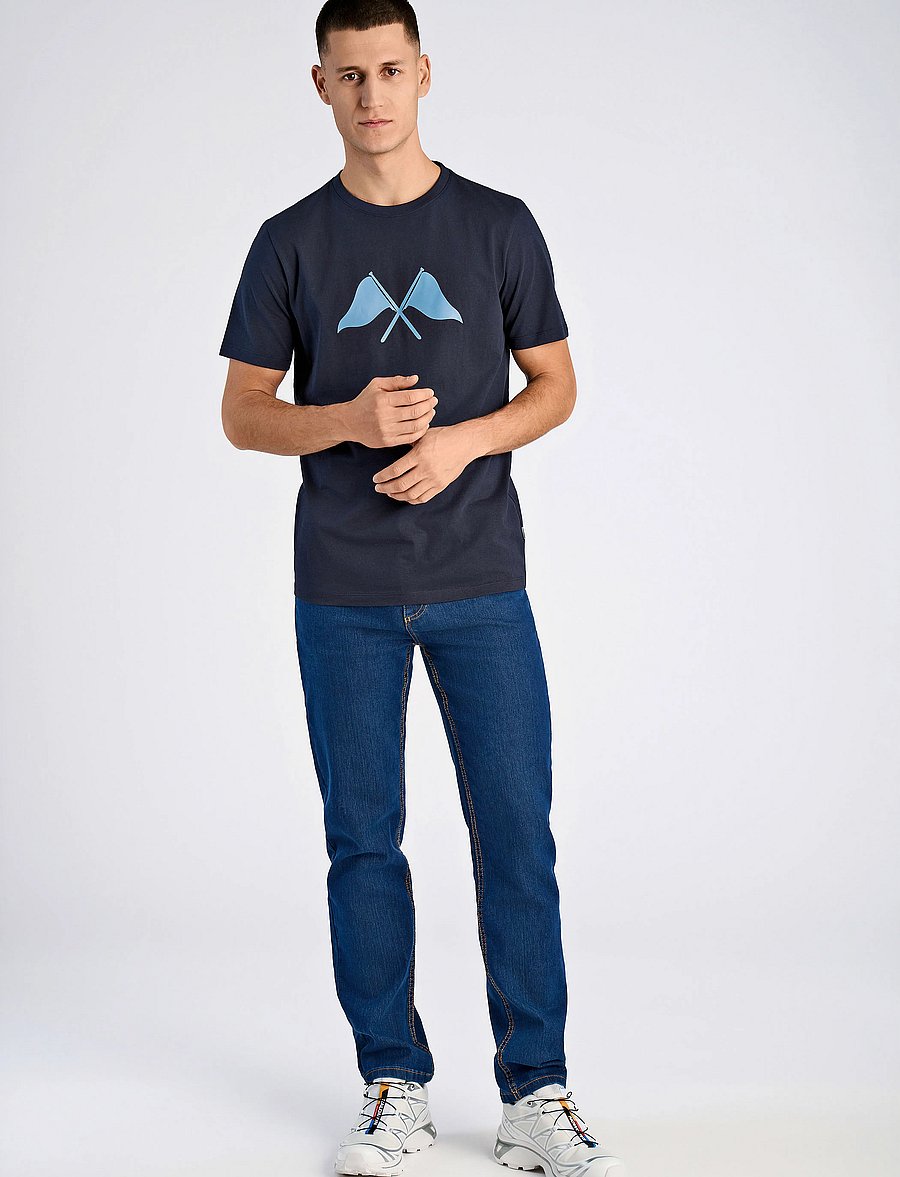 Lindbergh - Copenhagen print tee S/S - kortärmade t-shirts - navy - 4