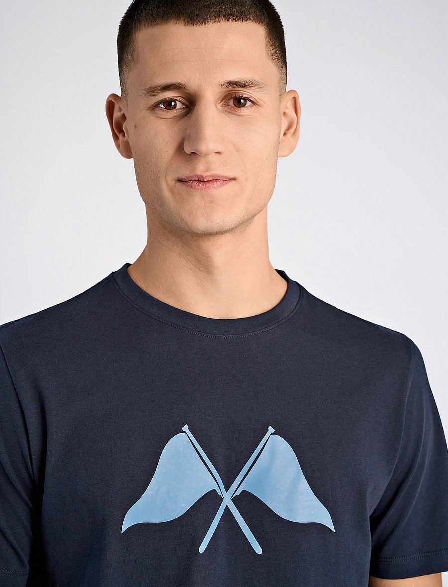 Lindbergh - Copenhagen print tee S/S - kortärmade t-shirts - navy - 5