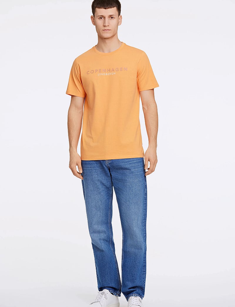 Lindbergh - Copenhagen print tee S/S - kortärmade t-shirts - peachy - 4