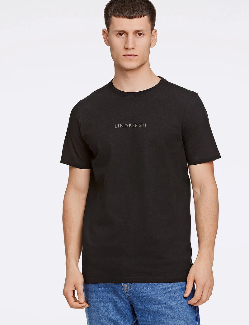 Lindbergh - Lindbergh print tee S/S - kurzärmelig - black 424 - 0