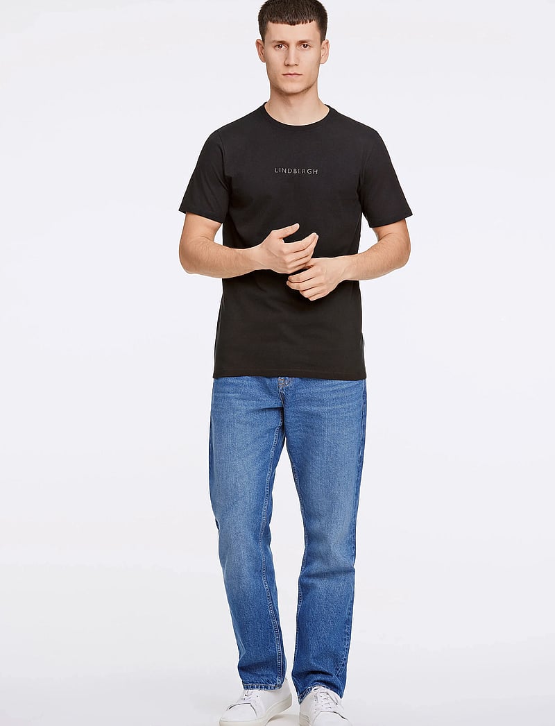 Lindbergh - Lindbergh print tee S/S - kurzärmelig - black 424 - 4