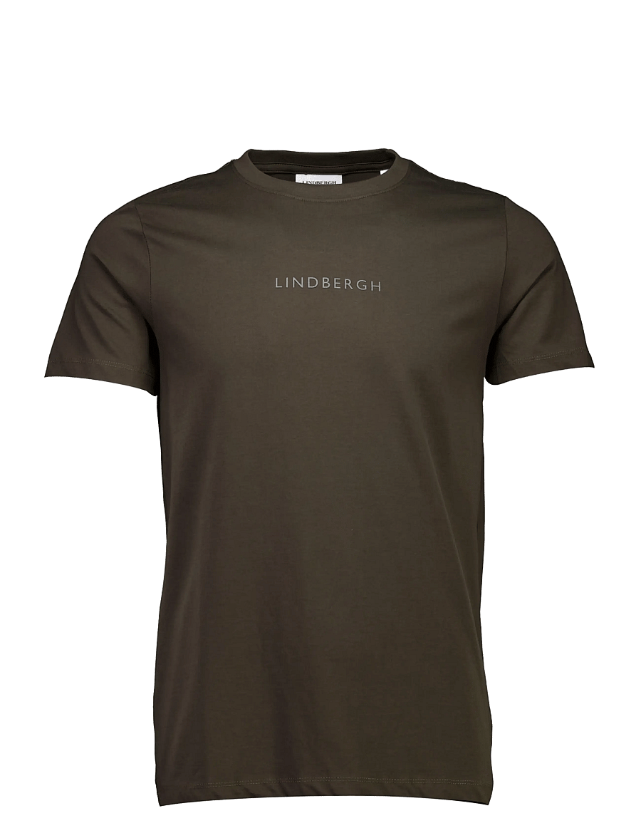 Lindbergh - Lindbergh print tee S/S - kortärmade t-shirts - black olive - 1