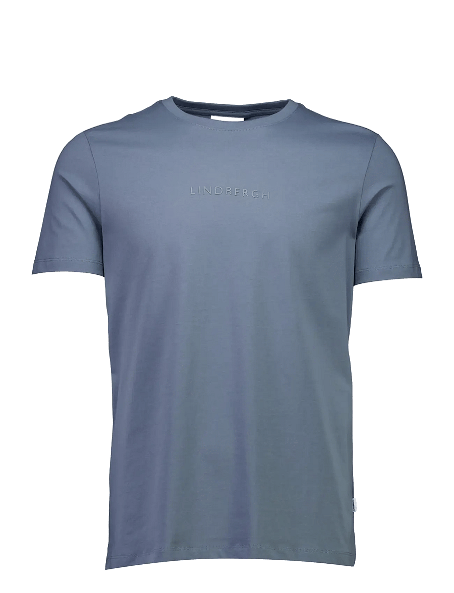 Lindbergh - Lindbergh print tee S/S - kortærmede t-shirts - blue grey - 1