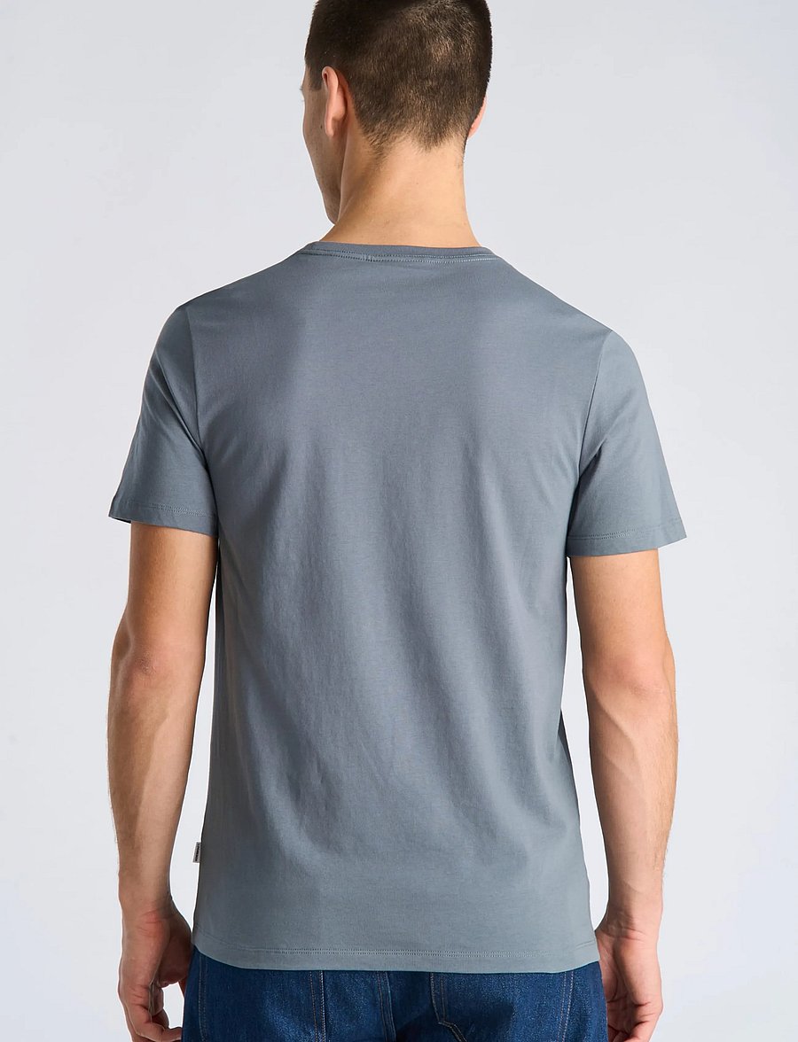 Lindbergh - Lindbergh print tee S/S - kortærmede t-shirts - blue grey - 4