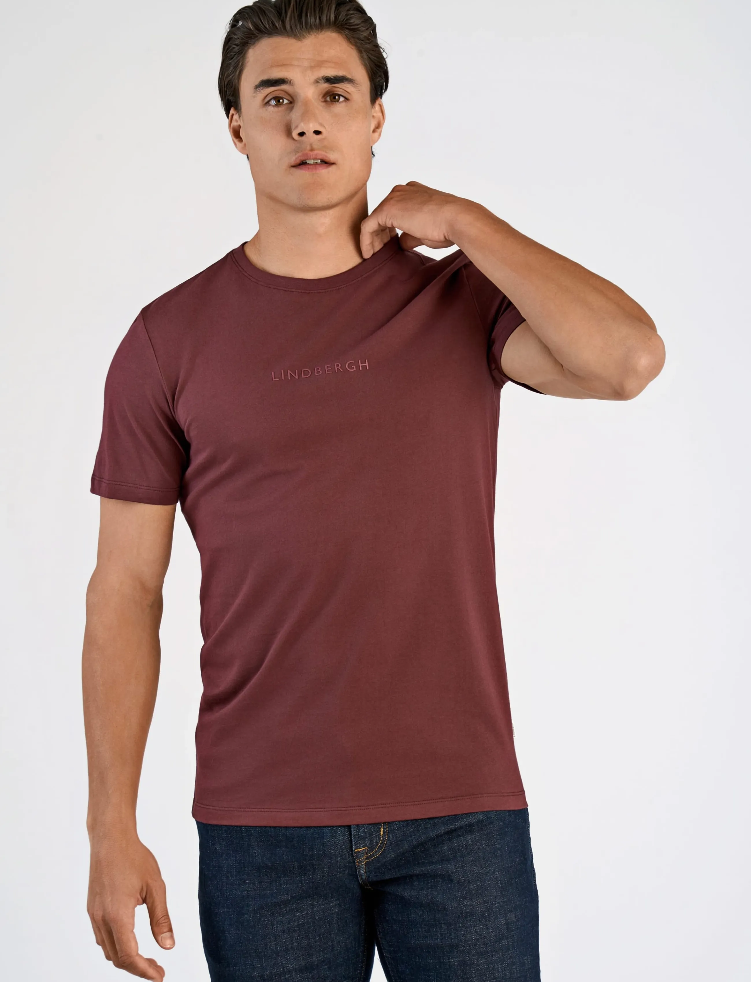 Lindbergh - Lindbergh print tee S/S - kurzärmelige t-shirts - burgundy - 3