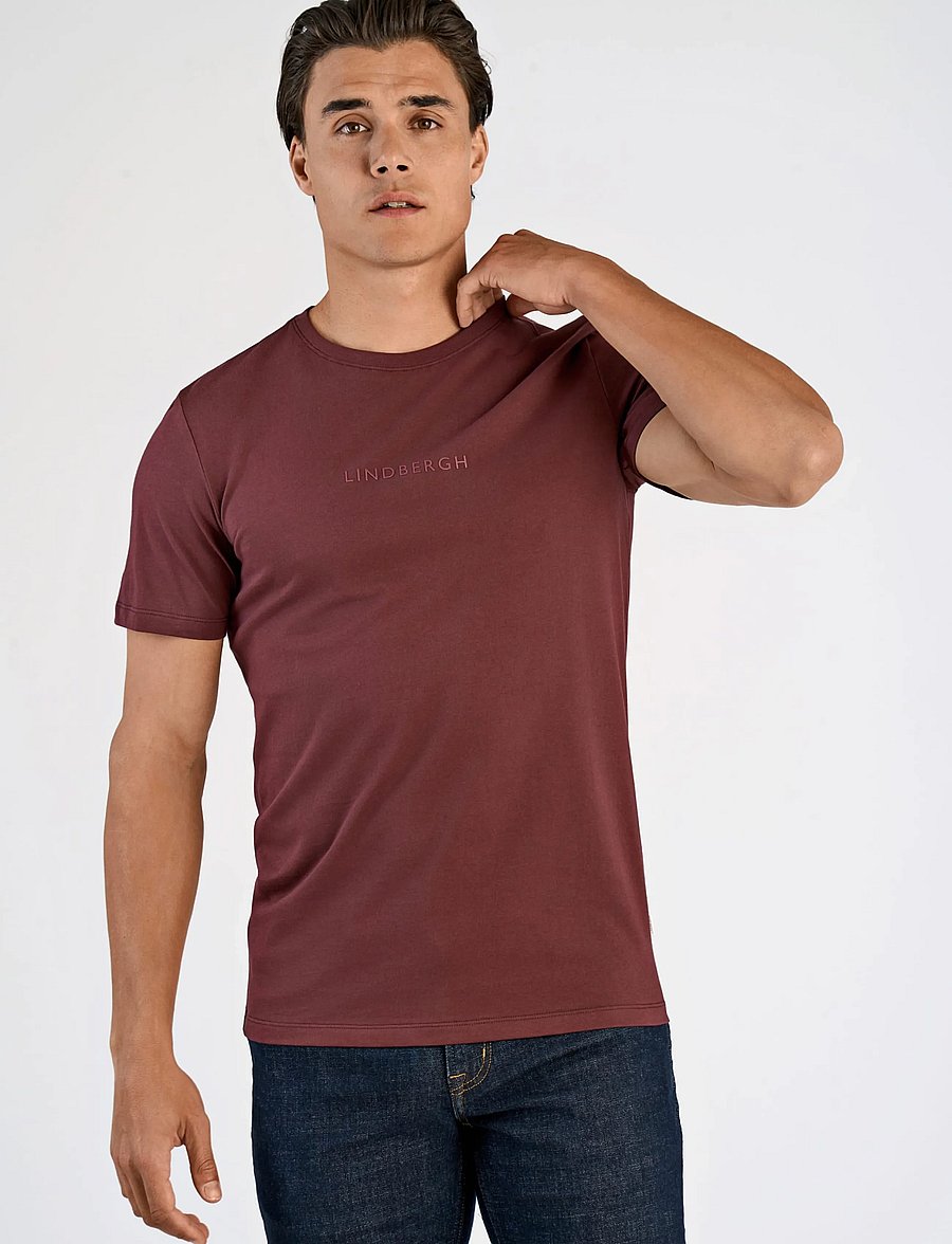 Lindbergh - Lindbergh print tee S/S - kortærmede t-shirts - burgundy - 3