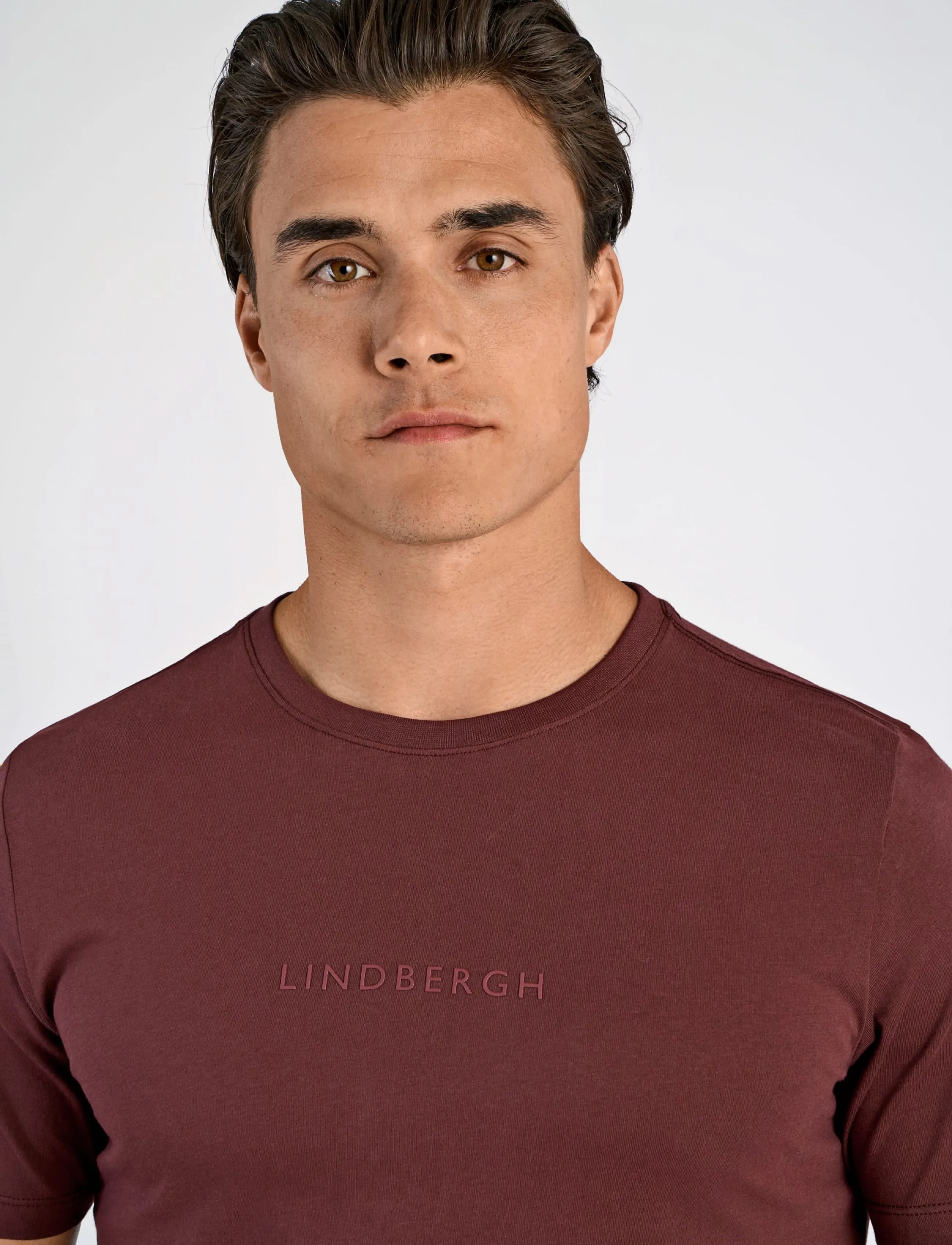 Lindbergh - Lindbergh print tee S/S - kurzärmelige t-shirts - burgundy - 5