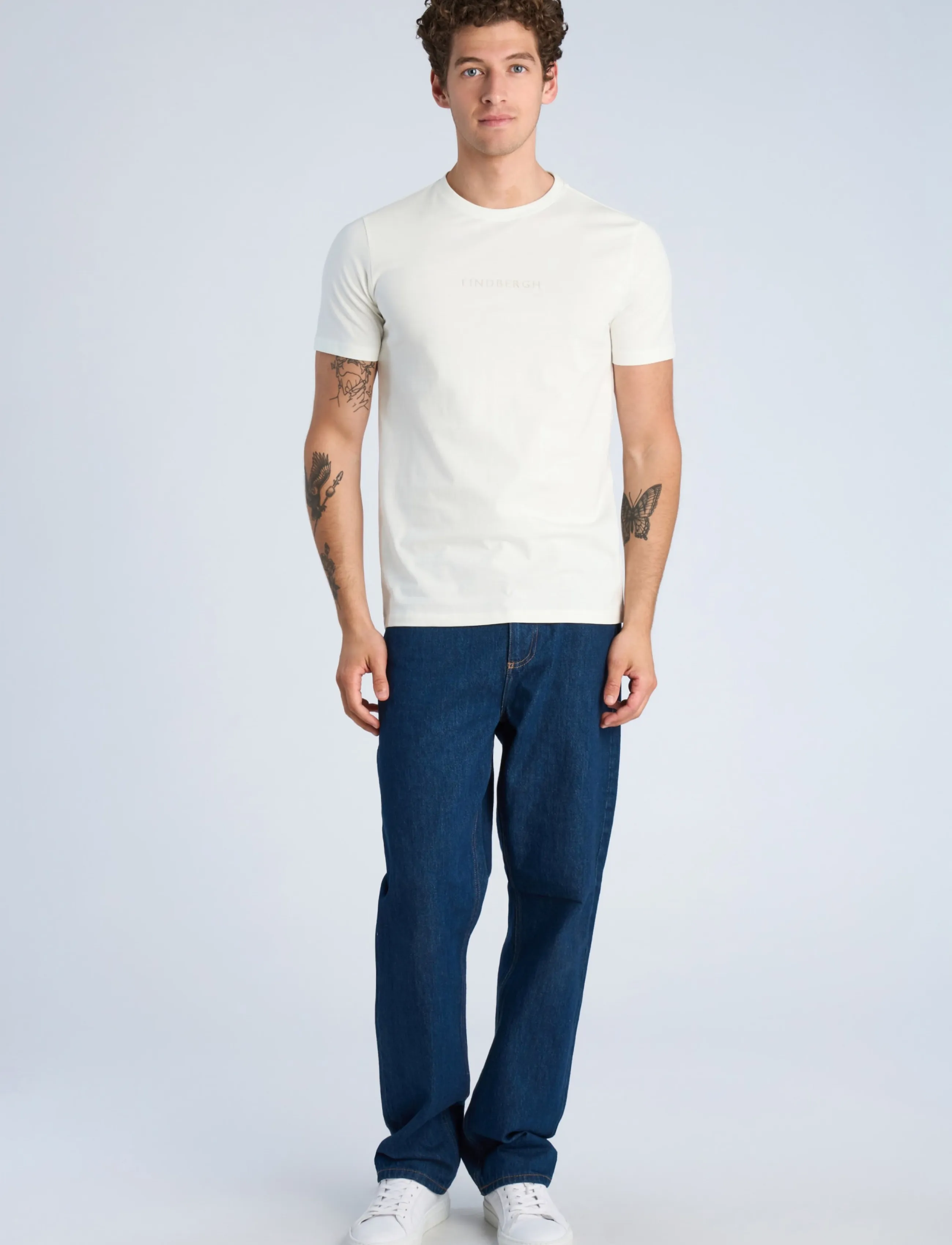 Lindbergh Lindbergh print tee S/S - Kortärmade t-shirts - CHALK WHITE / white