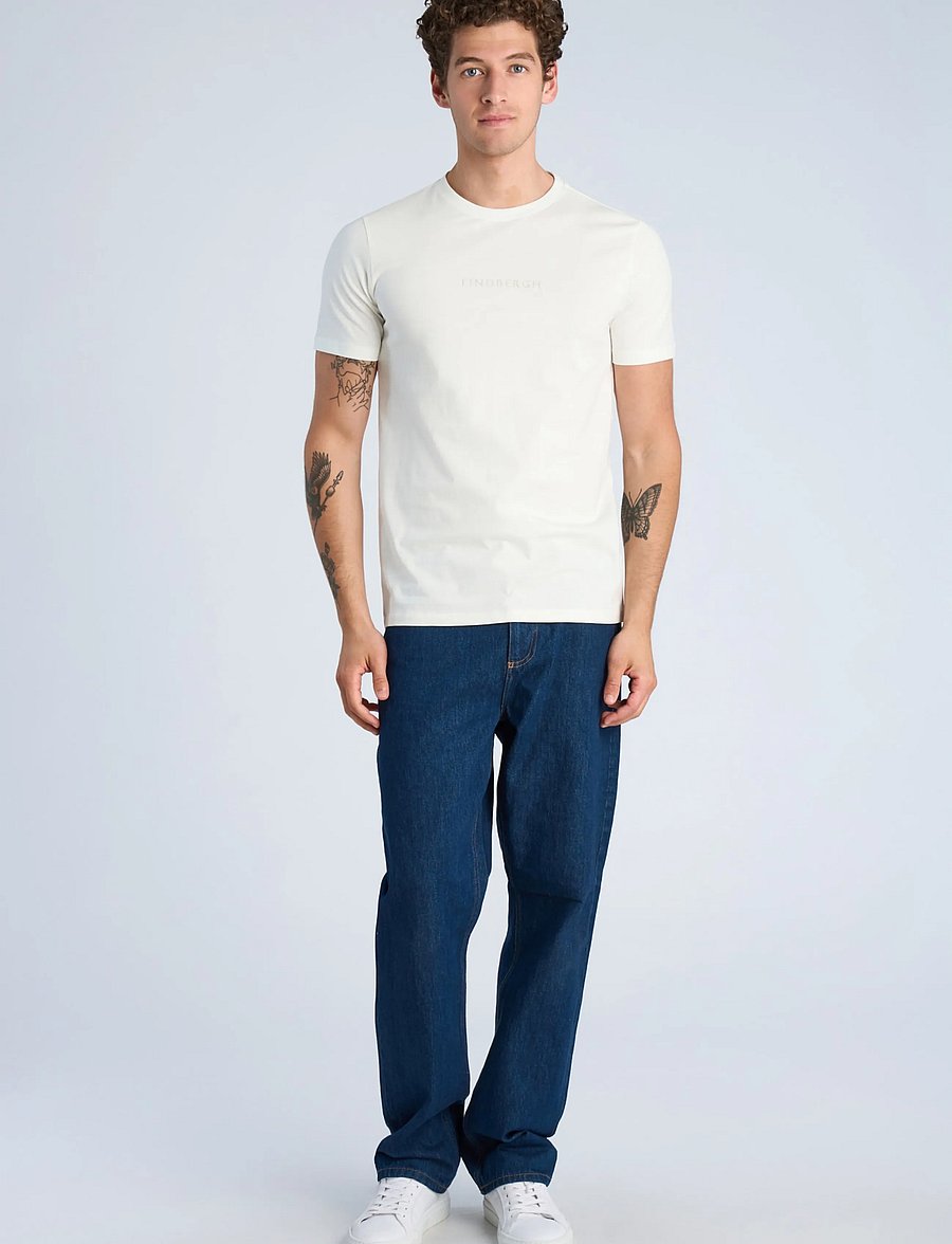 Lindbergh - Lindbergh print tee S/S - kortärmade t-shirts - chalk white - 0