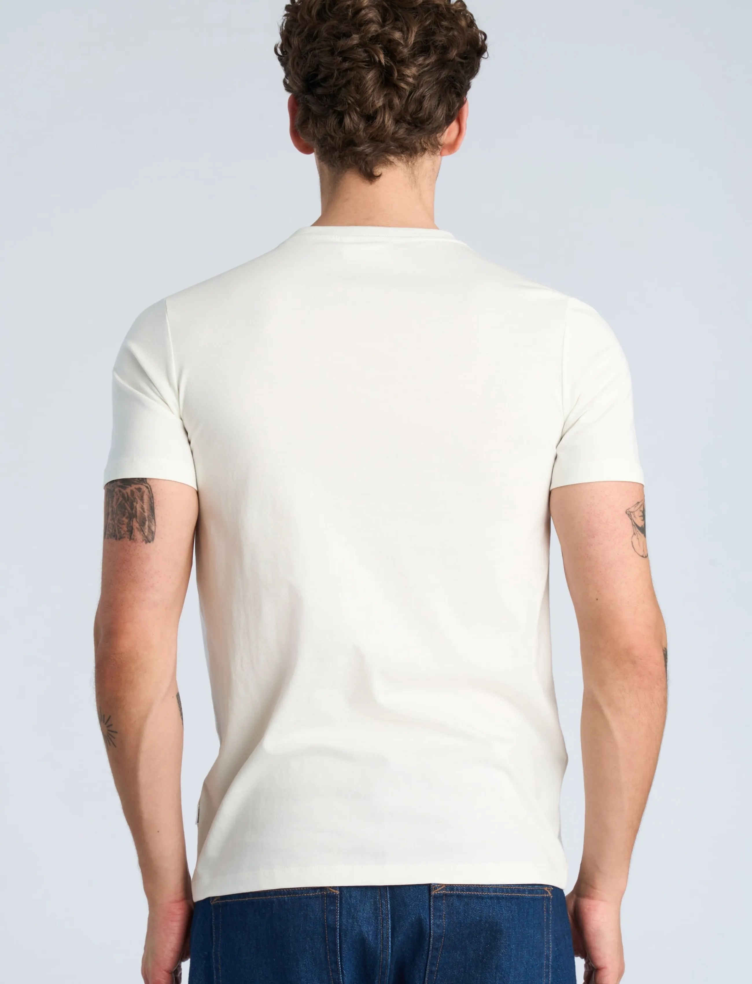 Lindbergh - Lindbergh print tee S/S - kortärmade t-shirts - chalk white - 4
