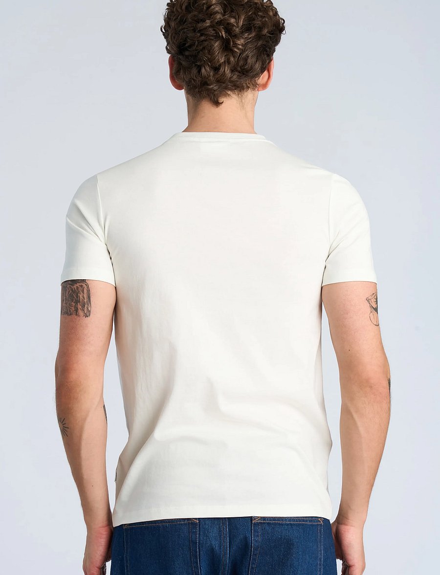 Lindbergh - Lindbergh print tee S/S - kortärmade t-shirts - chalk white - 4