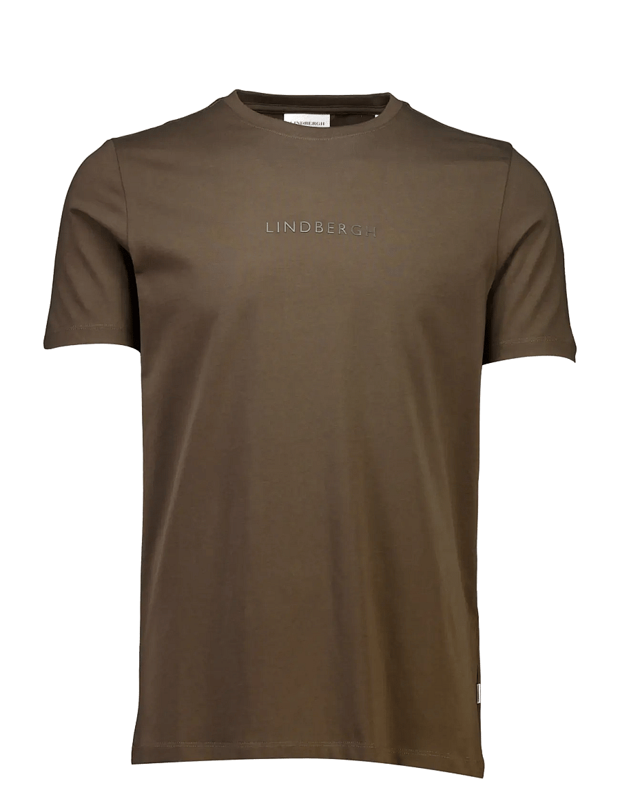 Lindbergh - Lindbergh print tee S/S - kortærmede t-shirts - dk brown - 1