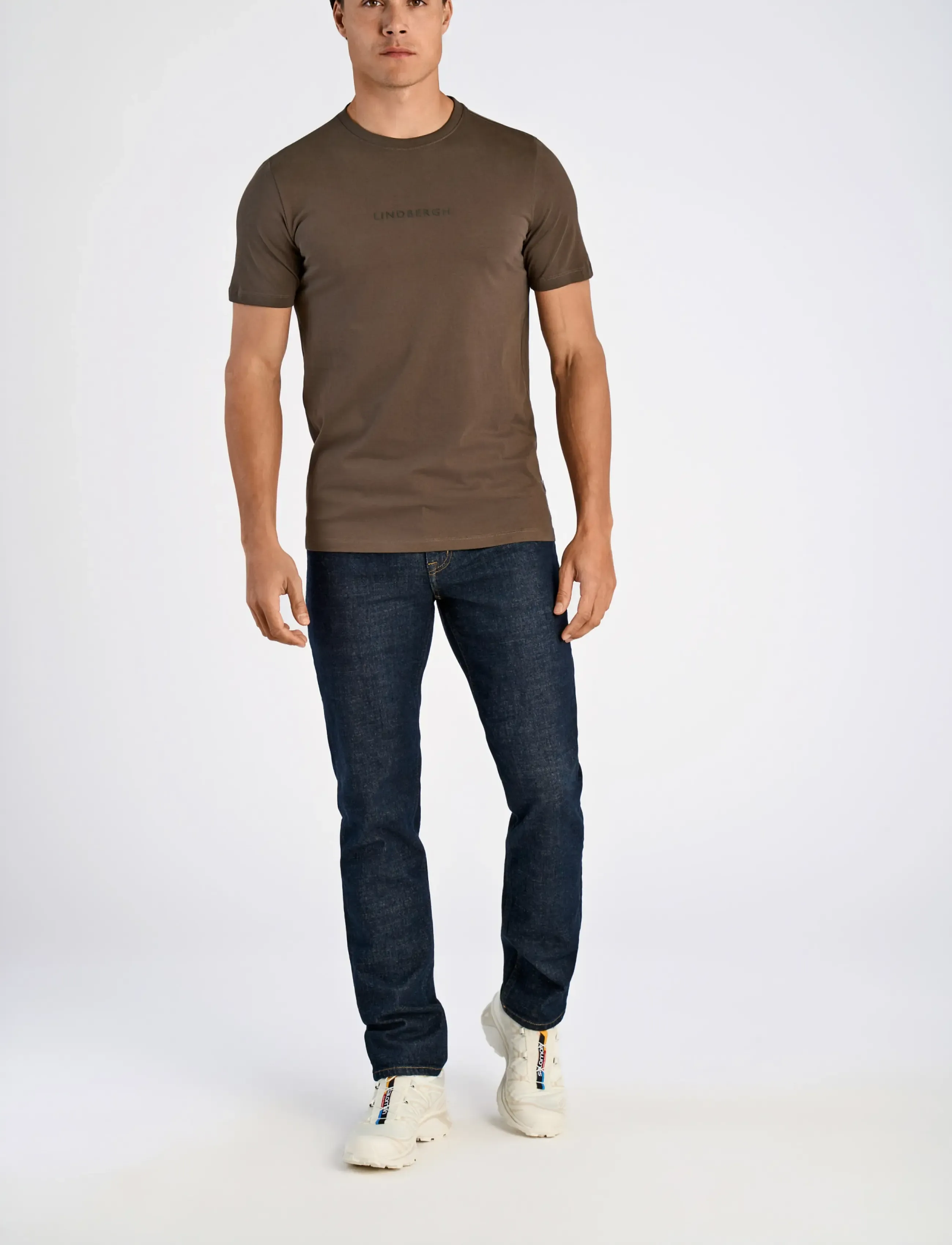 Lindbergh Lindbergh print tee S/S - Kurzärmelige T-Shirts - DK BROWN / brown