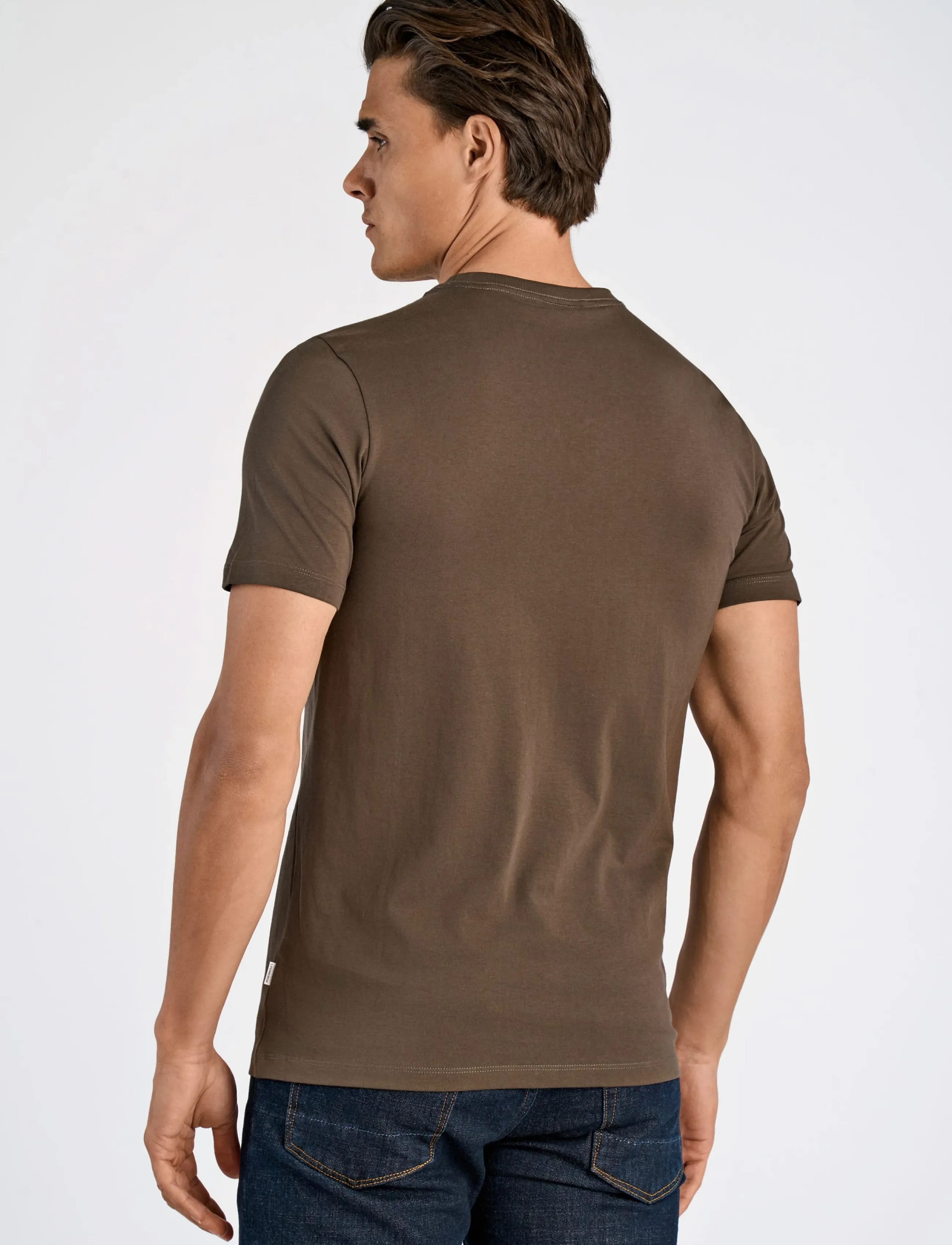 Lindbergh - Lindbergh print tee S/S - kurzärmelige t-shirts - dk brown - 4