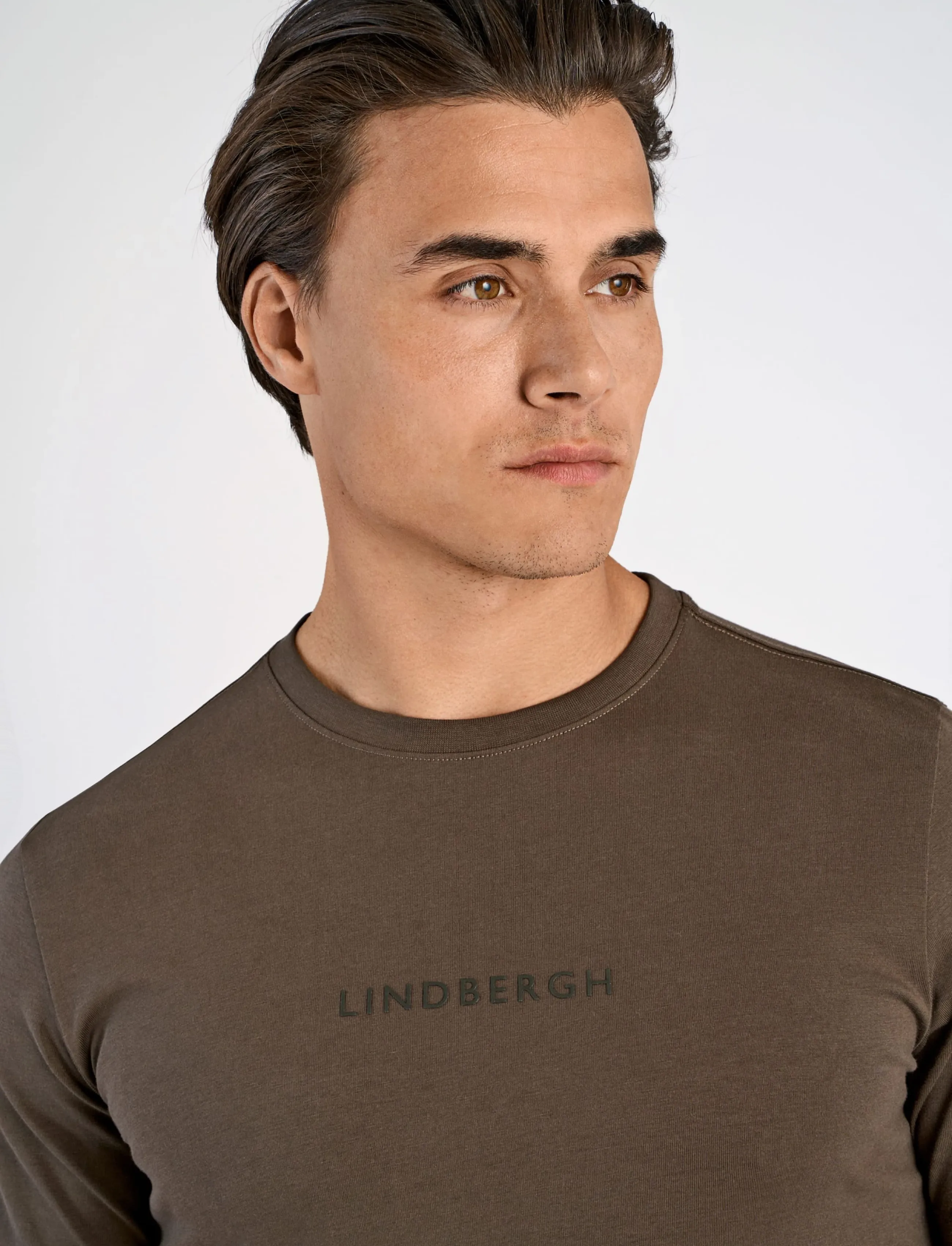 Lindbergh - Lindbergh print tee S/S - kurzärmelige t-shirts - dk brown - 5