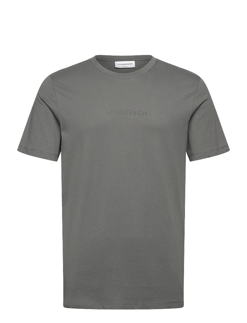 Lindbergh - Lindbergh print tee S/S - kortærmede t-shirts - dk grey - 1