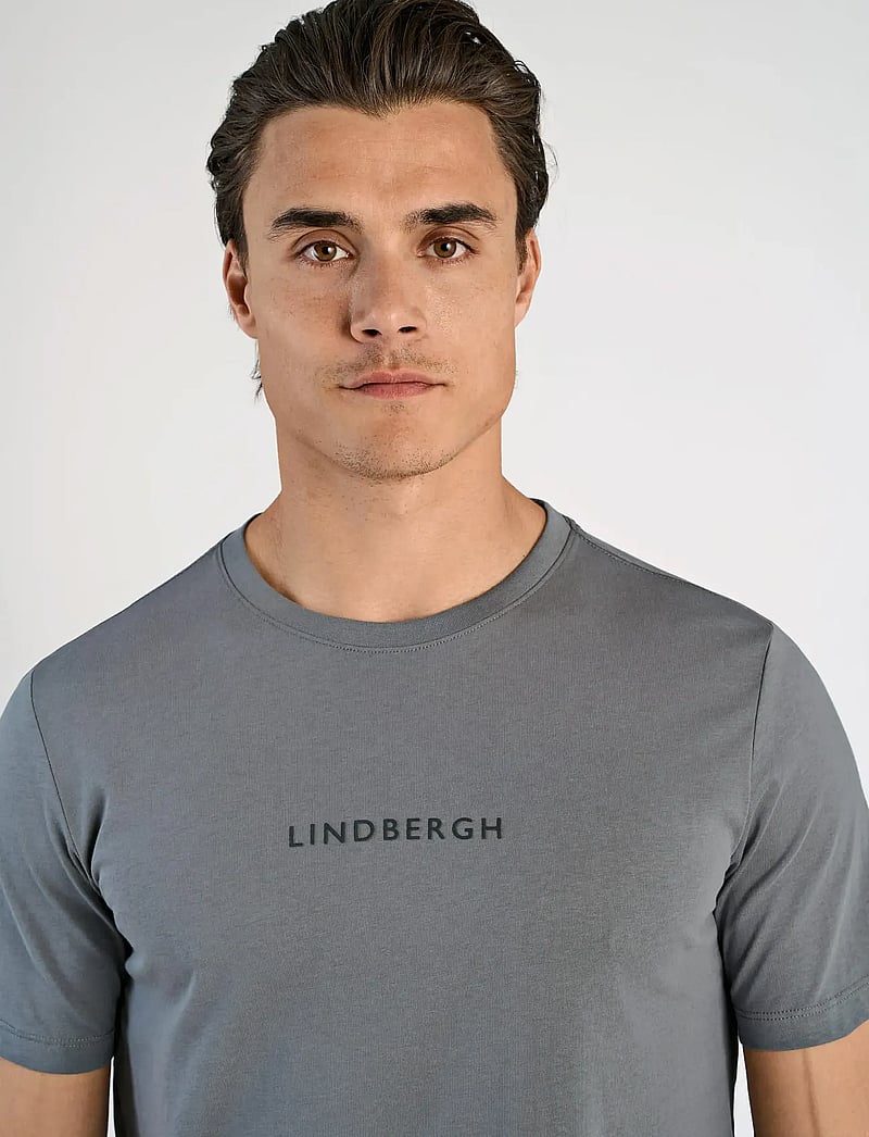 Lindbergh - Lindbergh print tee S/S - kortærmede t-shirts - dk grey - 3