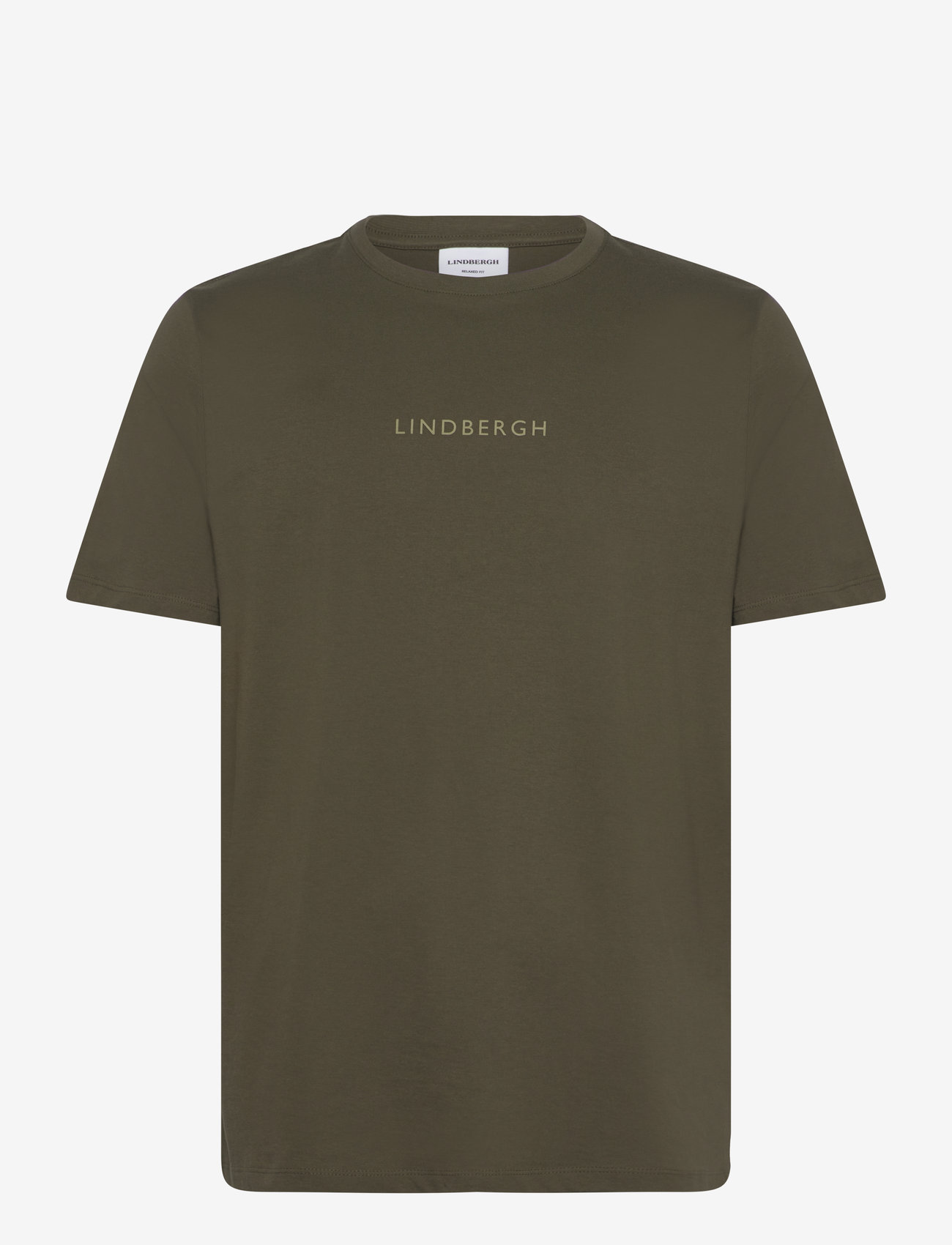 Lindbergh print tee S/S - DK JUNGLE GREEN