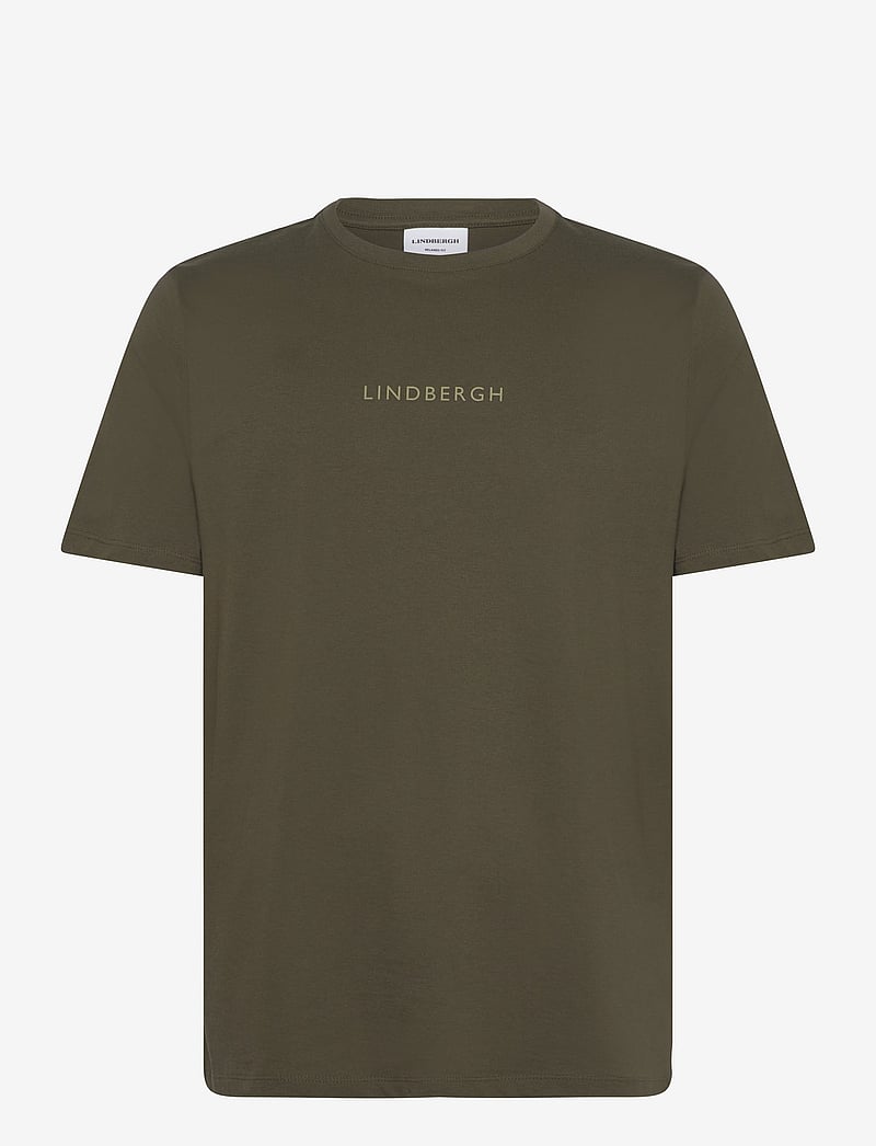 Lindbergh - Lindbergh print tee S/S - kortærmede t-shirts - dk jungle green - 0