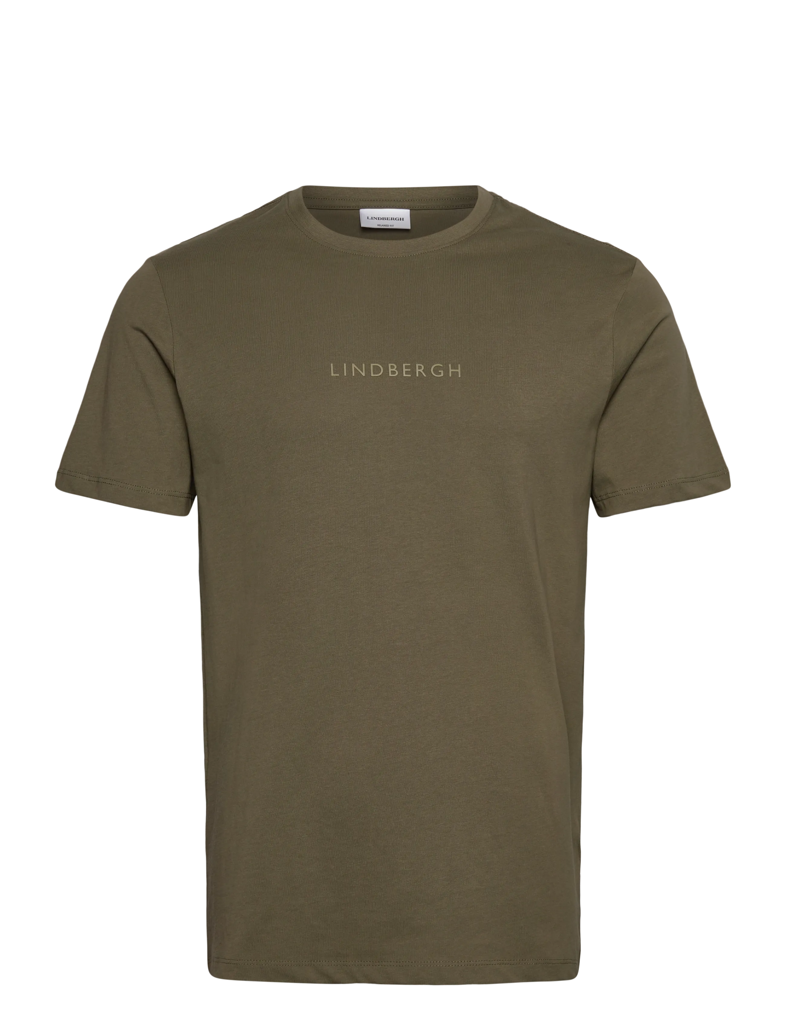 Lindbergh Lindbergh print tee S/S - T-Shirts - DK OLIVE / green