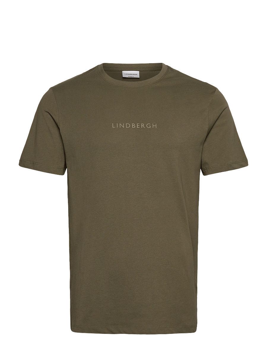 Lindbergh - Lindbergh print tee S/S - t-shirts à manches courtes - dk olive - 1