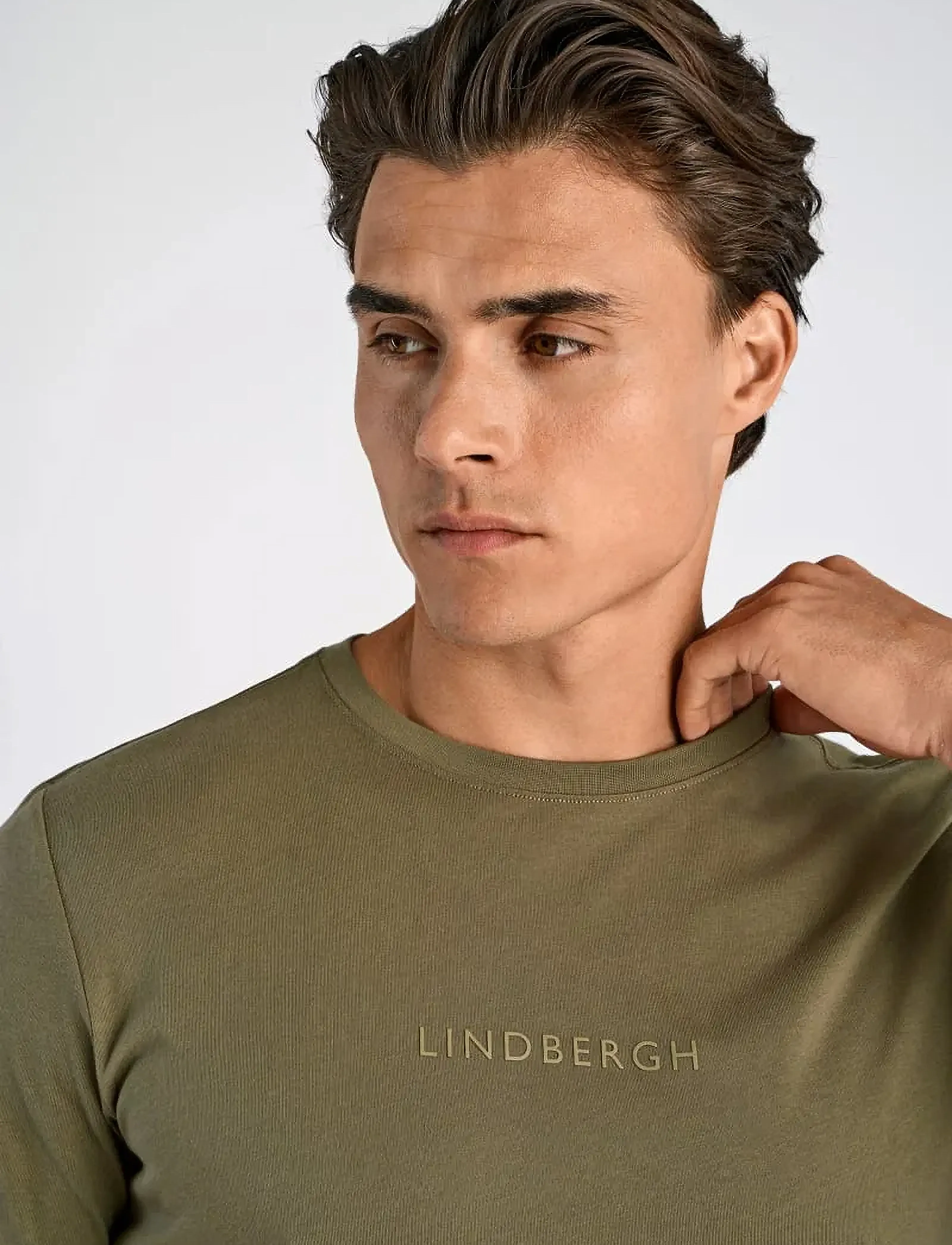 Lindbergh - Lindbergh print tee S/S - t-shirts à manches courtes - dk olive - 3