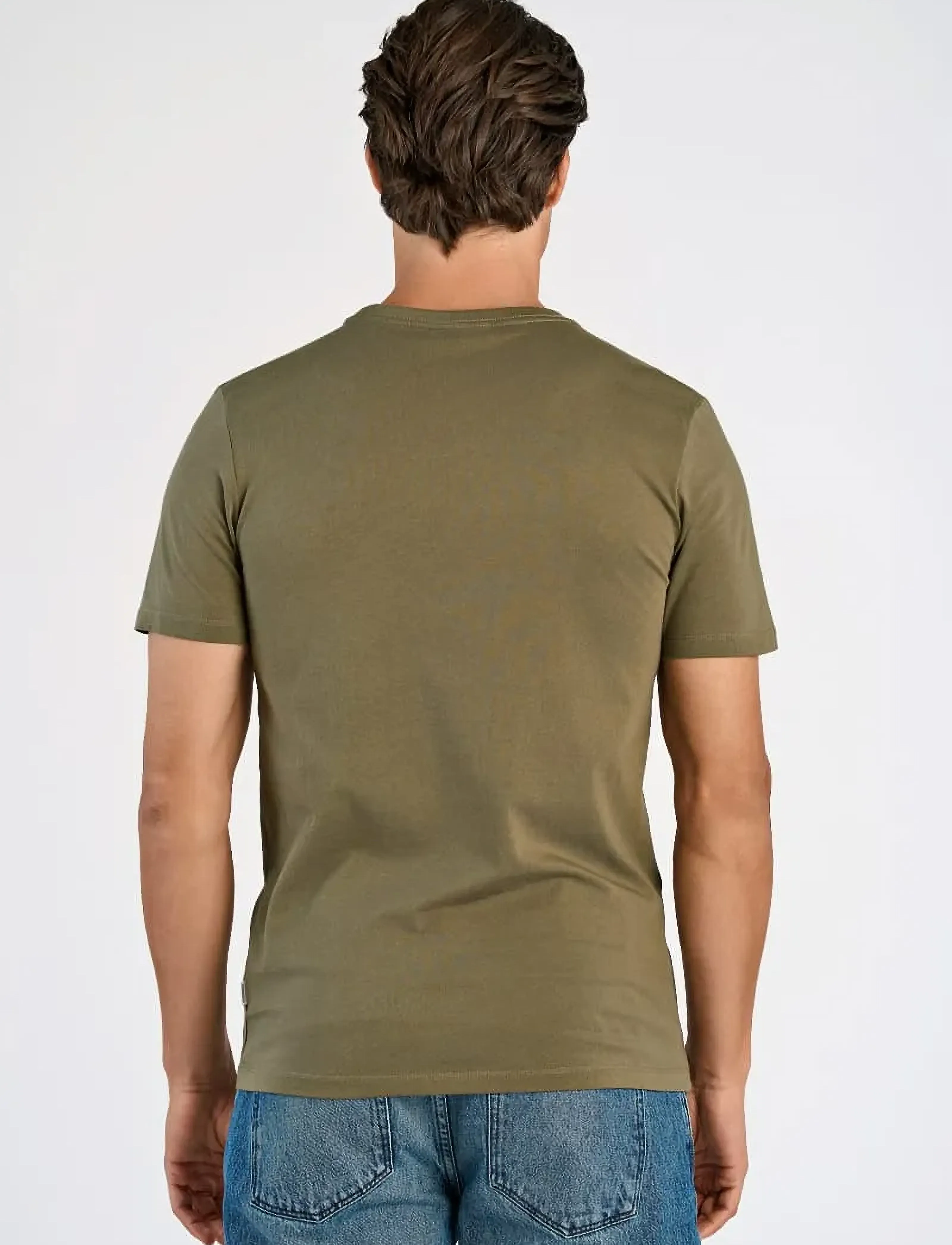 Lindbergh - Lindbergh print tee S/S - t-shirts à manches courtes - dk olive - 4