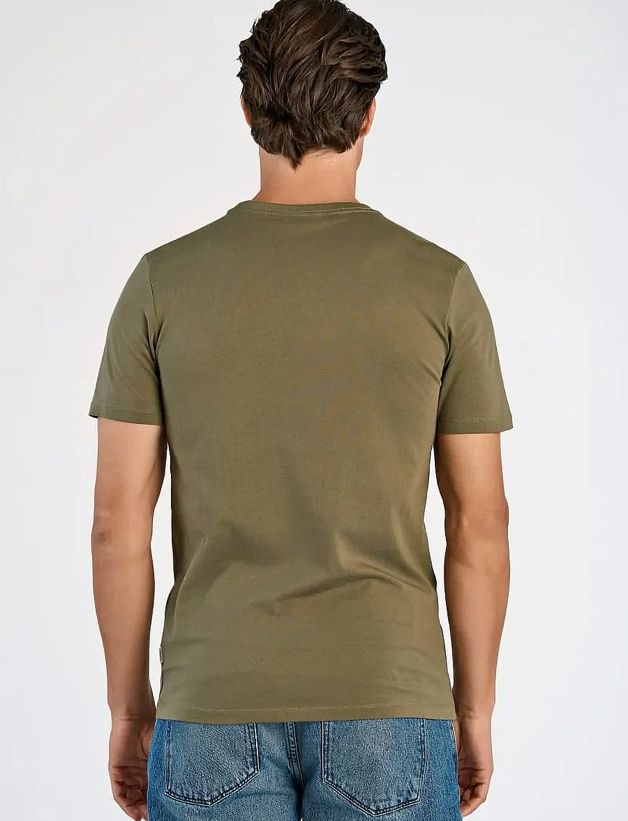 Lindbergh - Lindbergh print tee S/S - t-shirts à manches courtes - dk olive - 4
