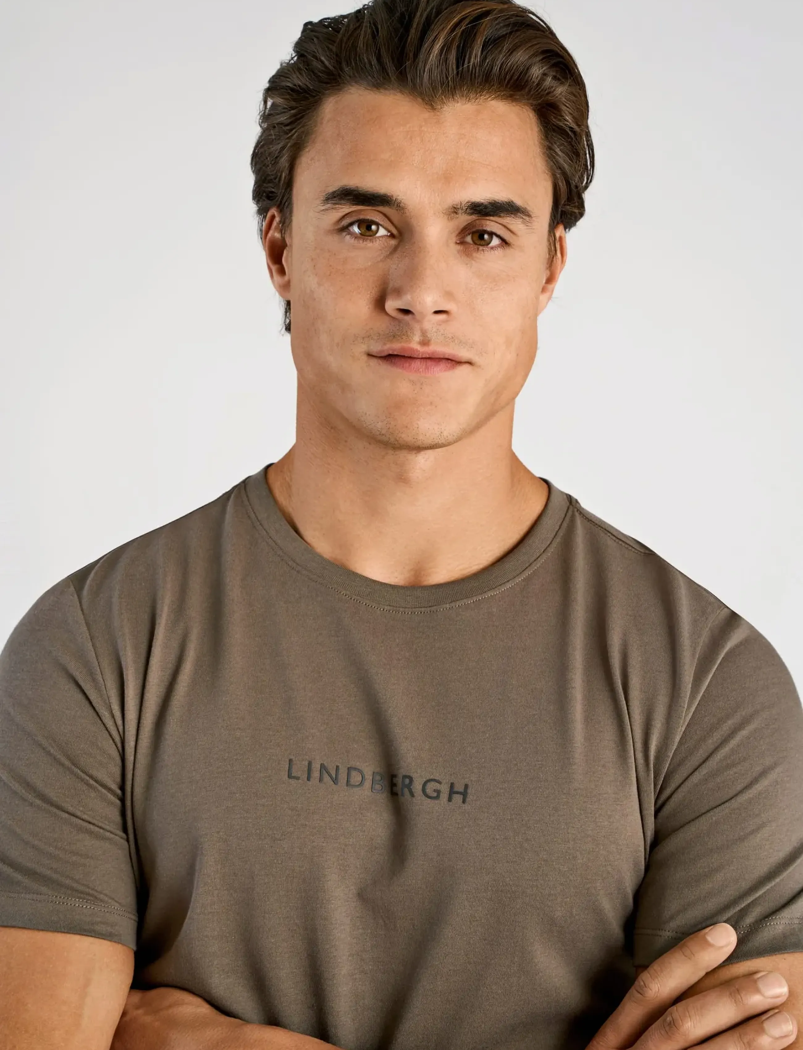 Lindbergh - Lindbergh print tee S/S - short-sleeved t-shirts - dk stone - 5