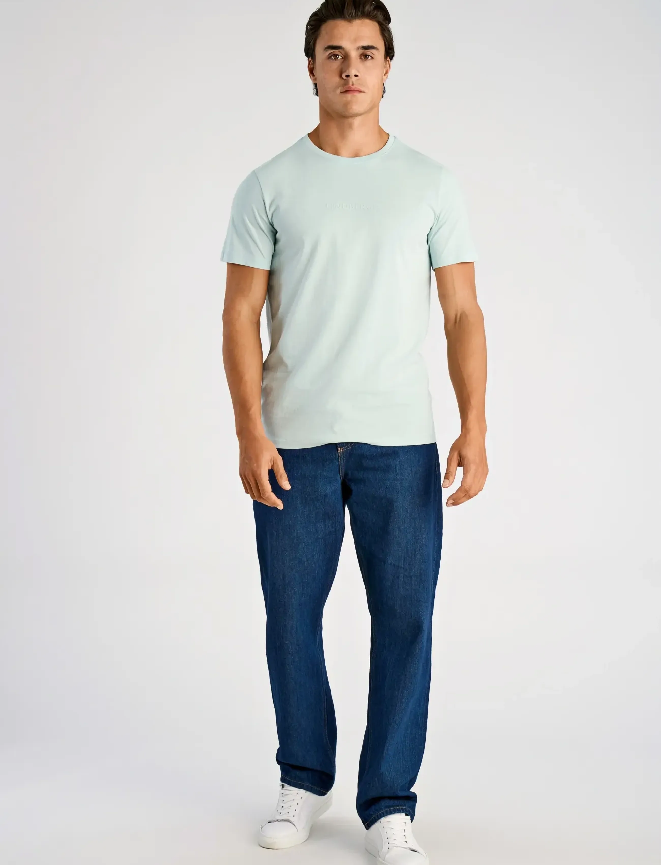 Lindbergh Lindbergh print tee S/S - T-skjorter - DUSTY AQUA / blue