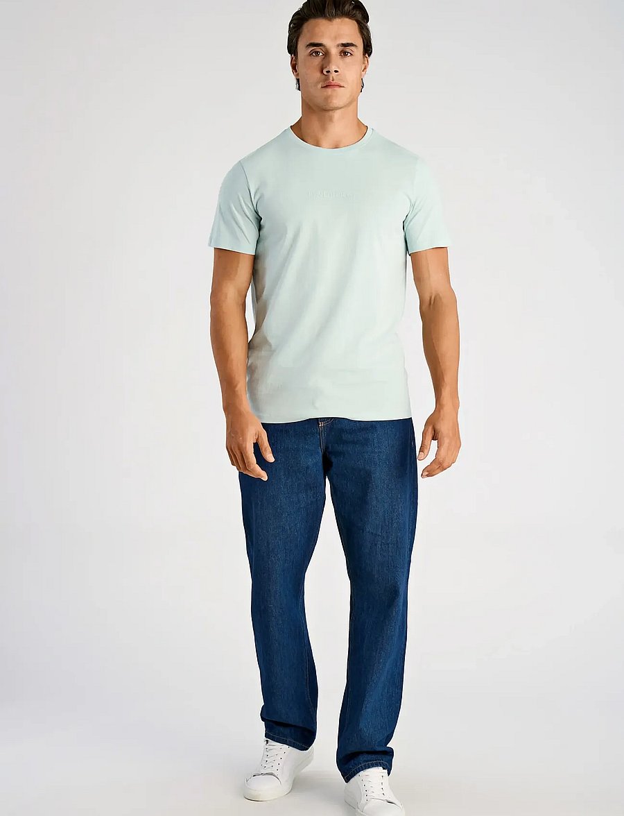 Lindbergh - Lindbergh print tee S/S - lühikeste varrukatega t-särgid - dusty aqua - 0