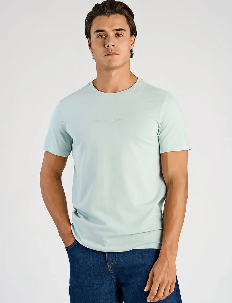 Lindbergh - Lindbergh print tee S/S - lühikeste varrukatega t-särgid - dusty aqua - 3