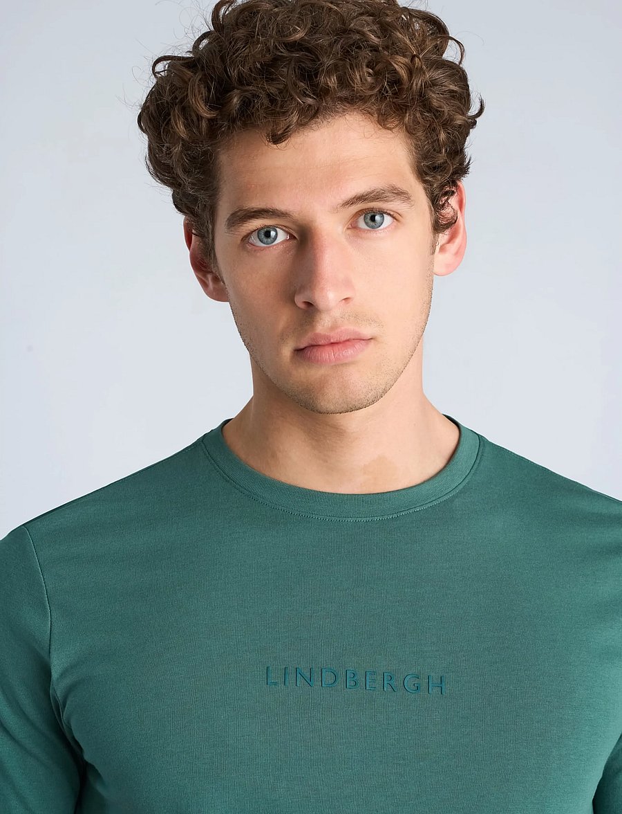 Lindbergh - Lindbergh print tee S/S - kortärmade t-shirts - green ink - 5