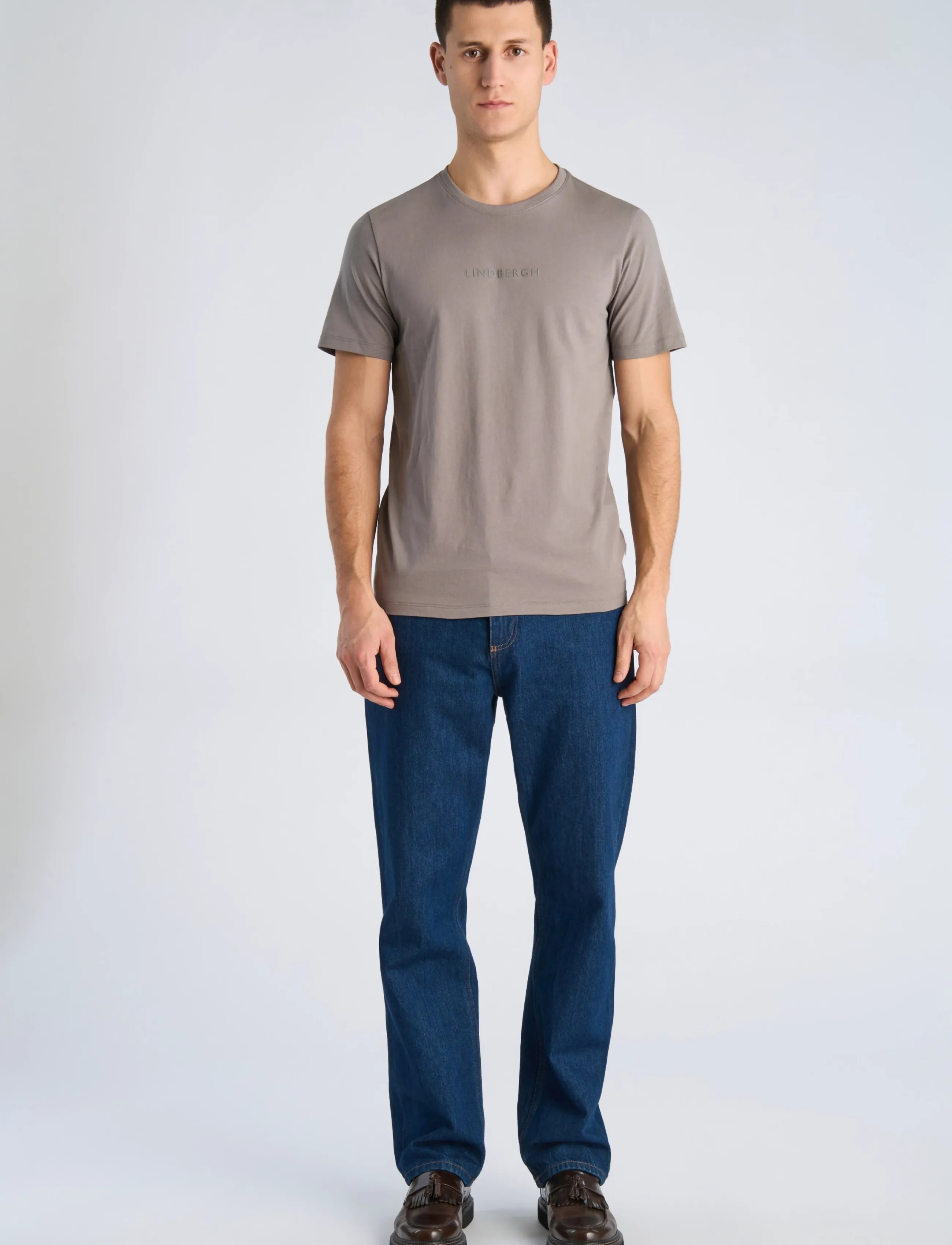 Lindbergh Lindbergh print tee S/S - Kurzärmelige T-Shirts - GREY DUSK / grey