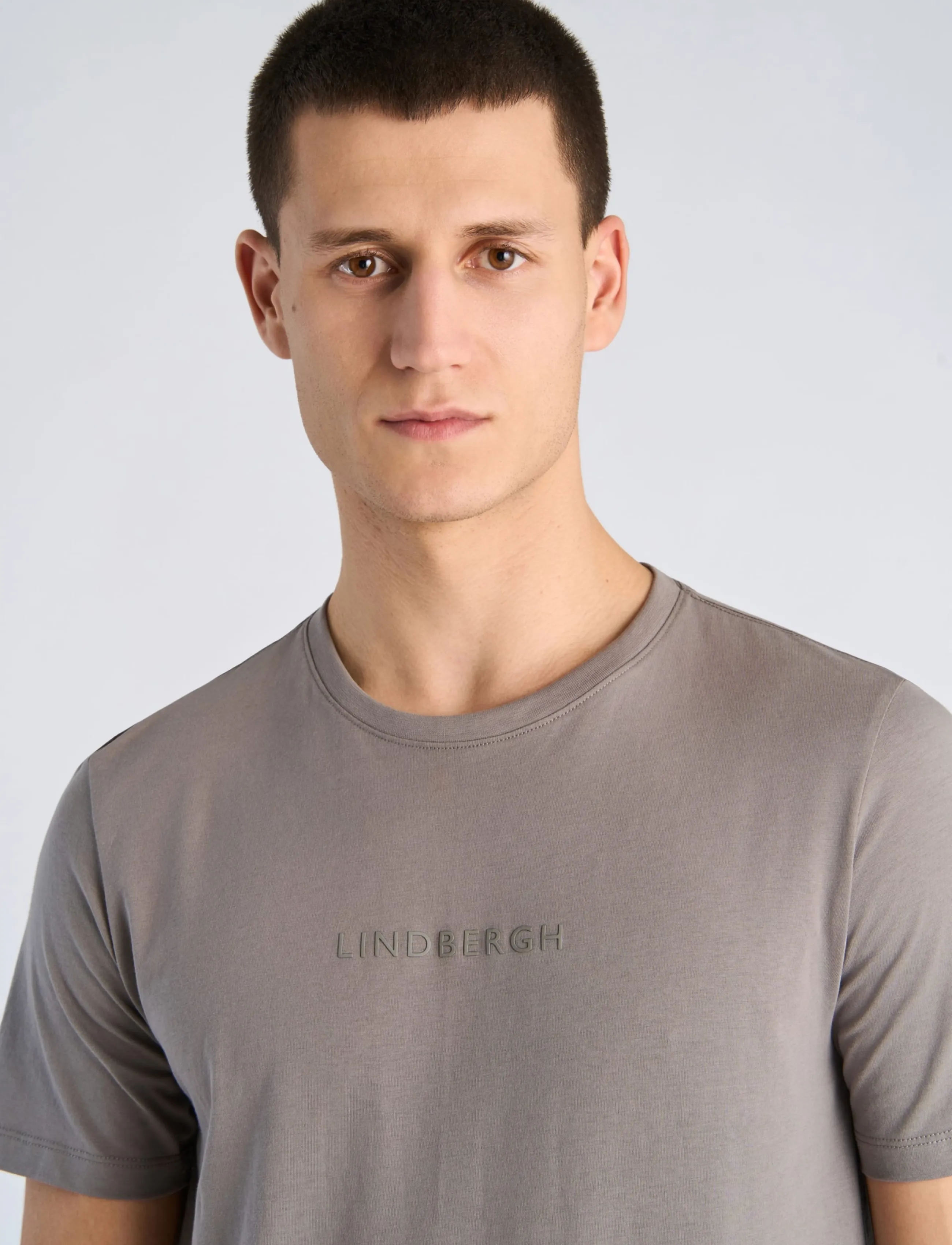 Lindbergh - Lindbergh print tee S/S - kurzärmelige t-shirts - grey dusk - 5