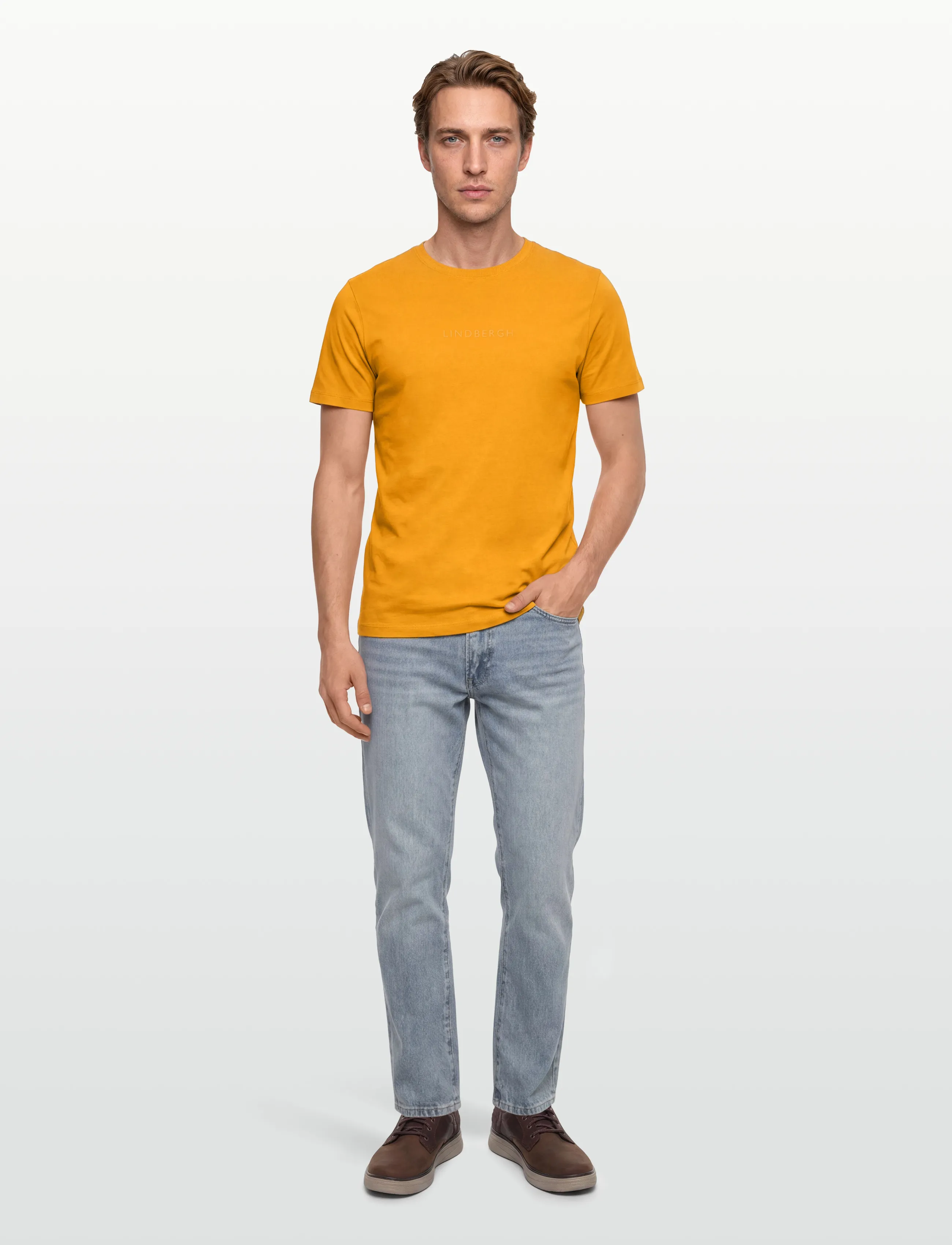Lindbergh Lindbergh print tee S/S - Lindbergh - HONEY / yellow