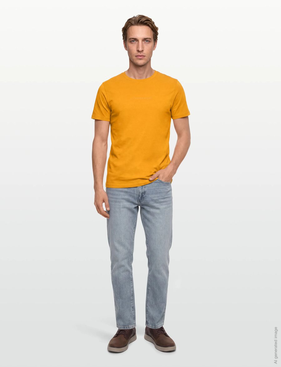 Lindbergh - Lindbergh print tee S/S - t-shirts à manches courtes - honey - 0