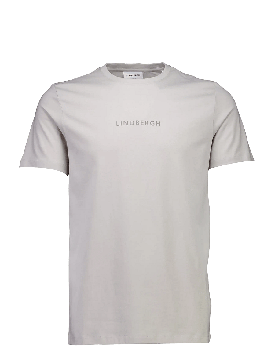 Lindbergh - Lindbergh print tee S/S - kortärmade t-shirts - lt grey - 1