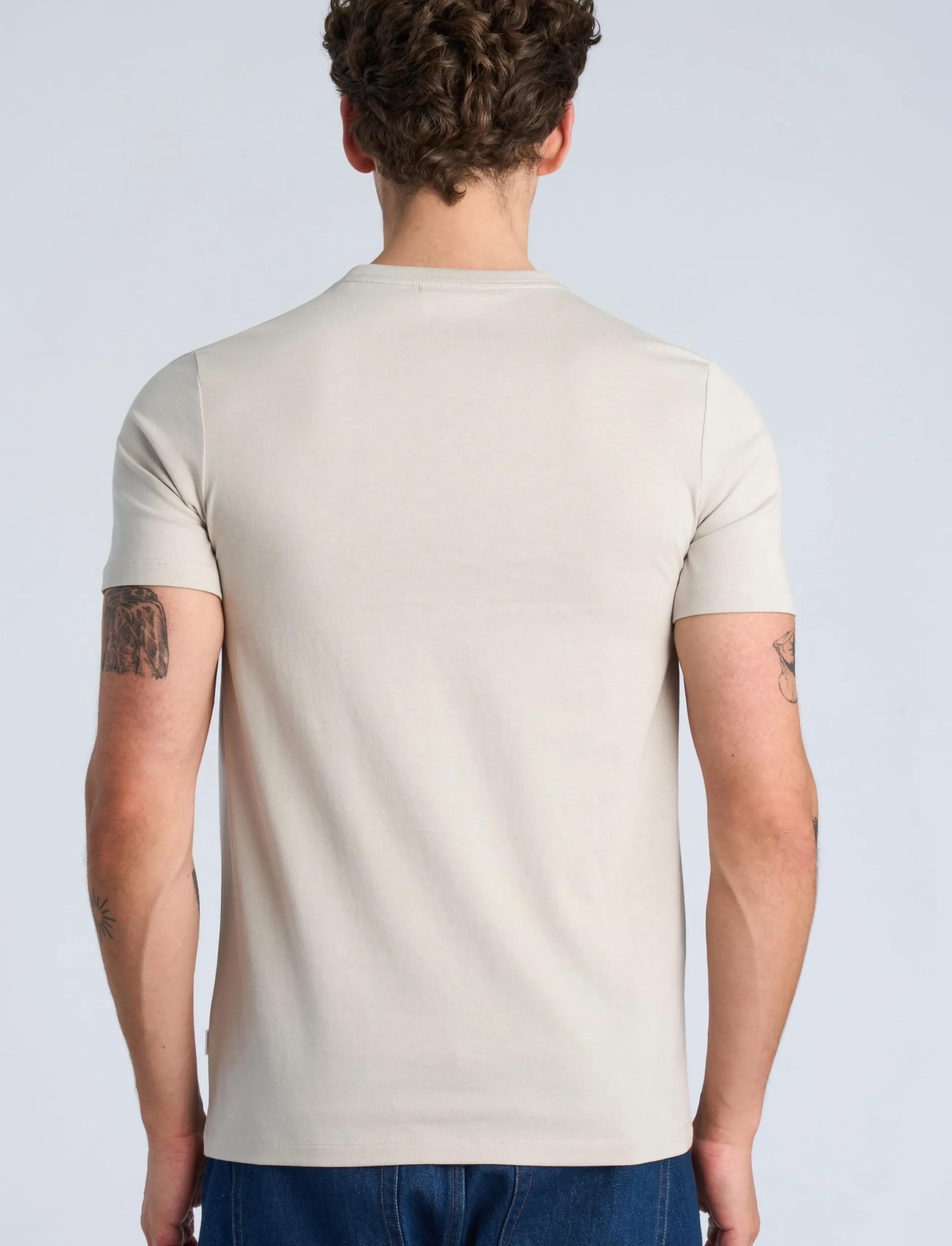 Lindbergh - Lindbergh print tee S/S - kortärmade t-shirts - lt grey - 4