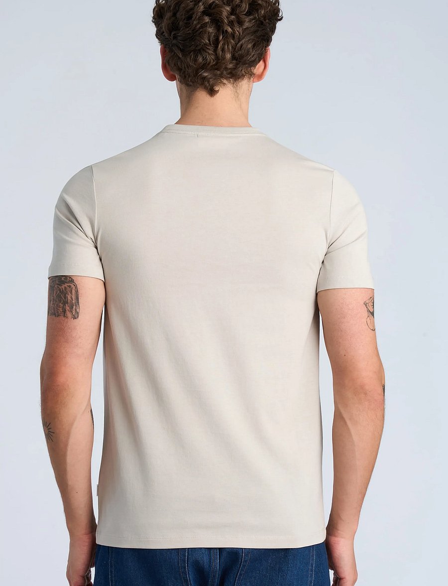 Lindbergh - Lindbergh print tee S/S - kortärmade t-shirts - lt grey - 4
