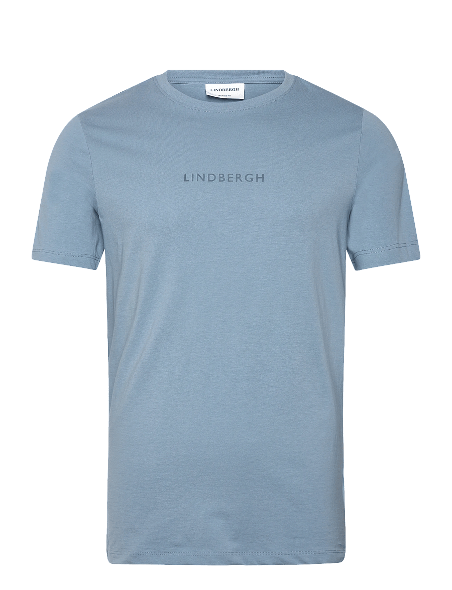 Lindbergh - Lindbergh print tee S/S - lühikeste varrukatega t-särgid - lt iron blue - 0