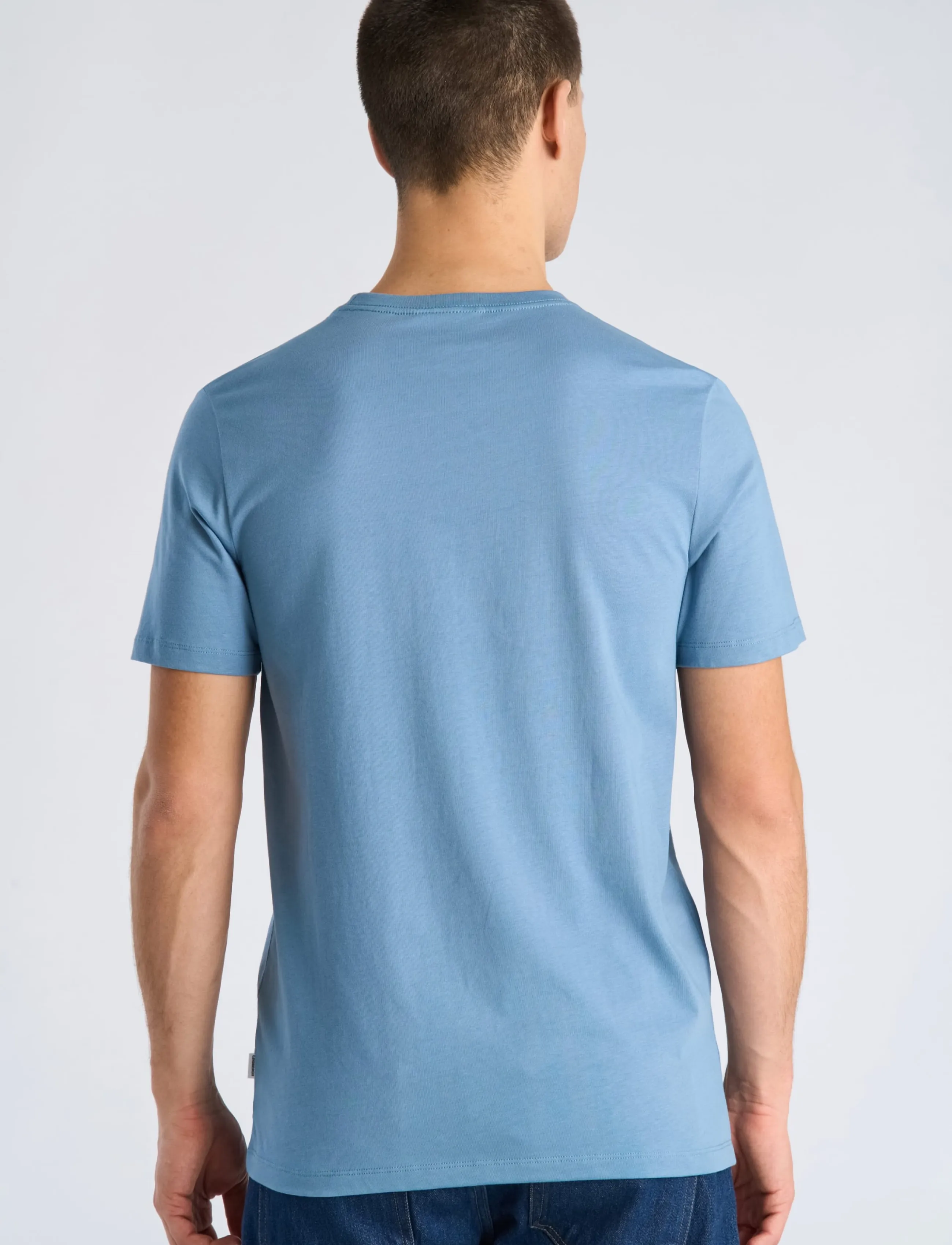 Lindbergh - Lindbergh print tee S/S - kurzärmelige t-shirts - mid blue - 4