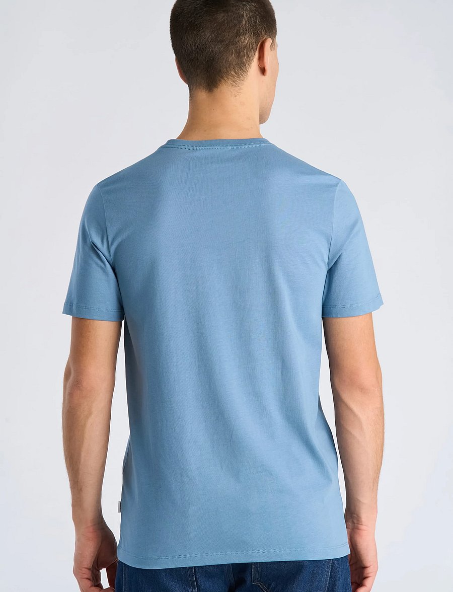 Lindbergh - Lindbergh print tee S/S - kortærmede t-shirts - mid blue - 4