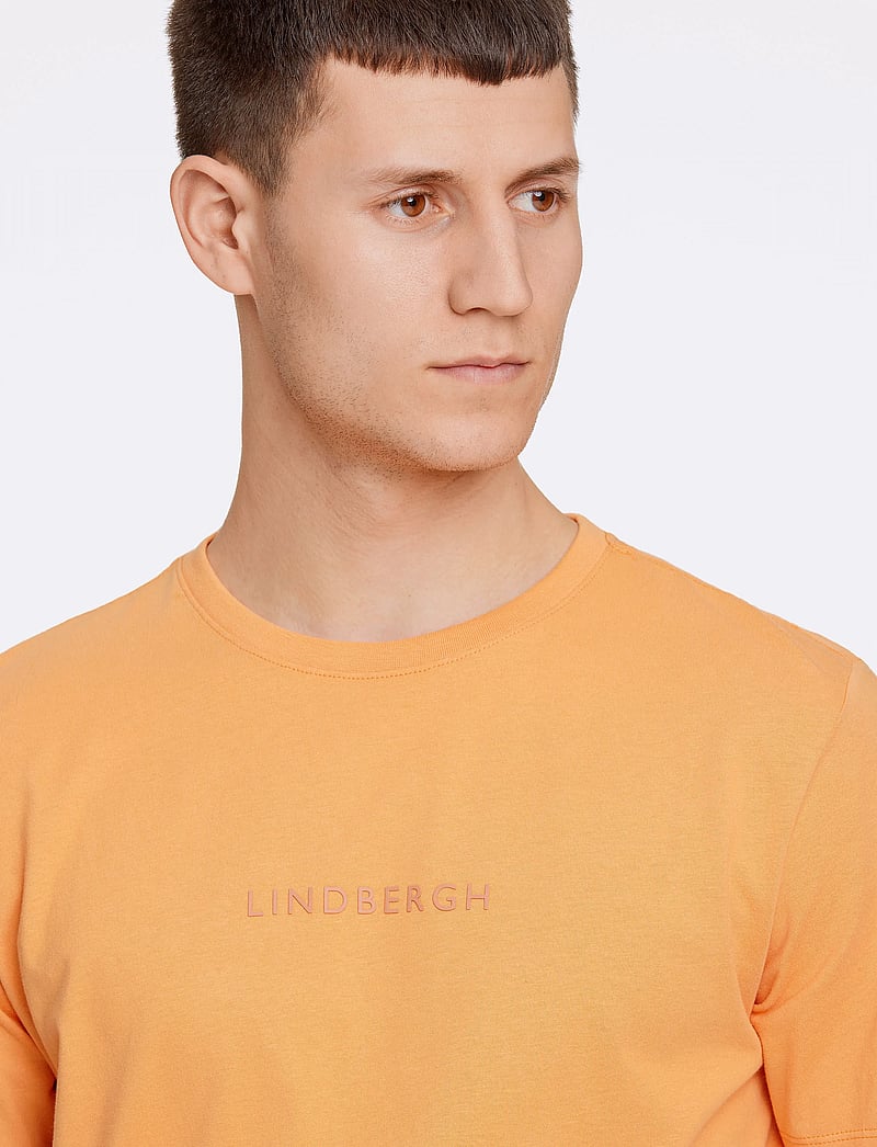 Lindbergh - Lindbergh print tee S/S - kortärmade t-shirts - peachy - 5