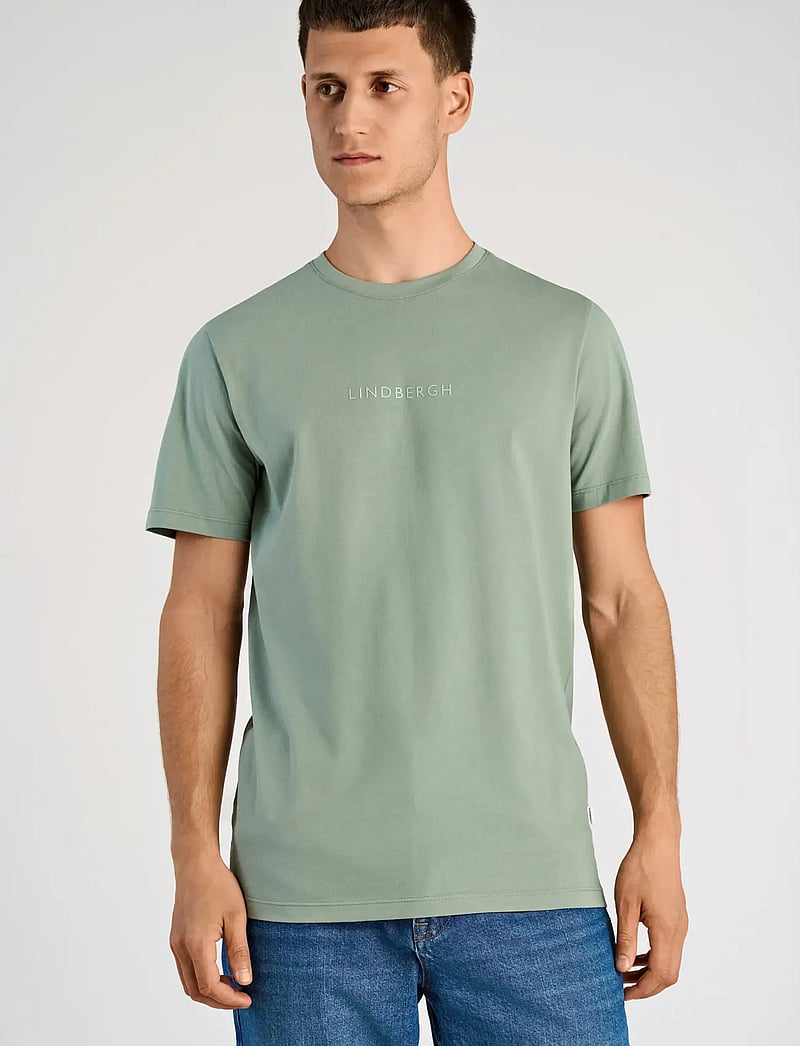 Lindbergh - Lindbergh print tee S/S - lühikeste varrukatega t-särgid - sage green - 3