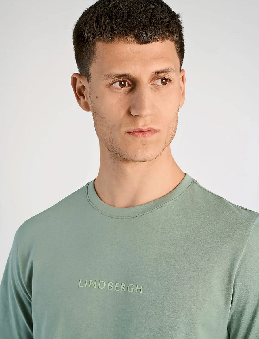 Lindbergh - Lindbergh print tee S/S - lühikeste varrukatega t-särgid - sage green - 5